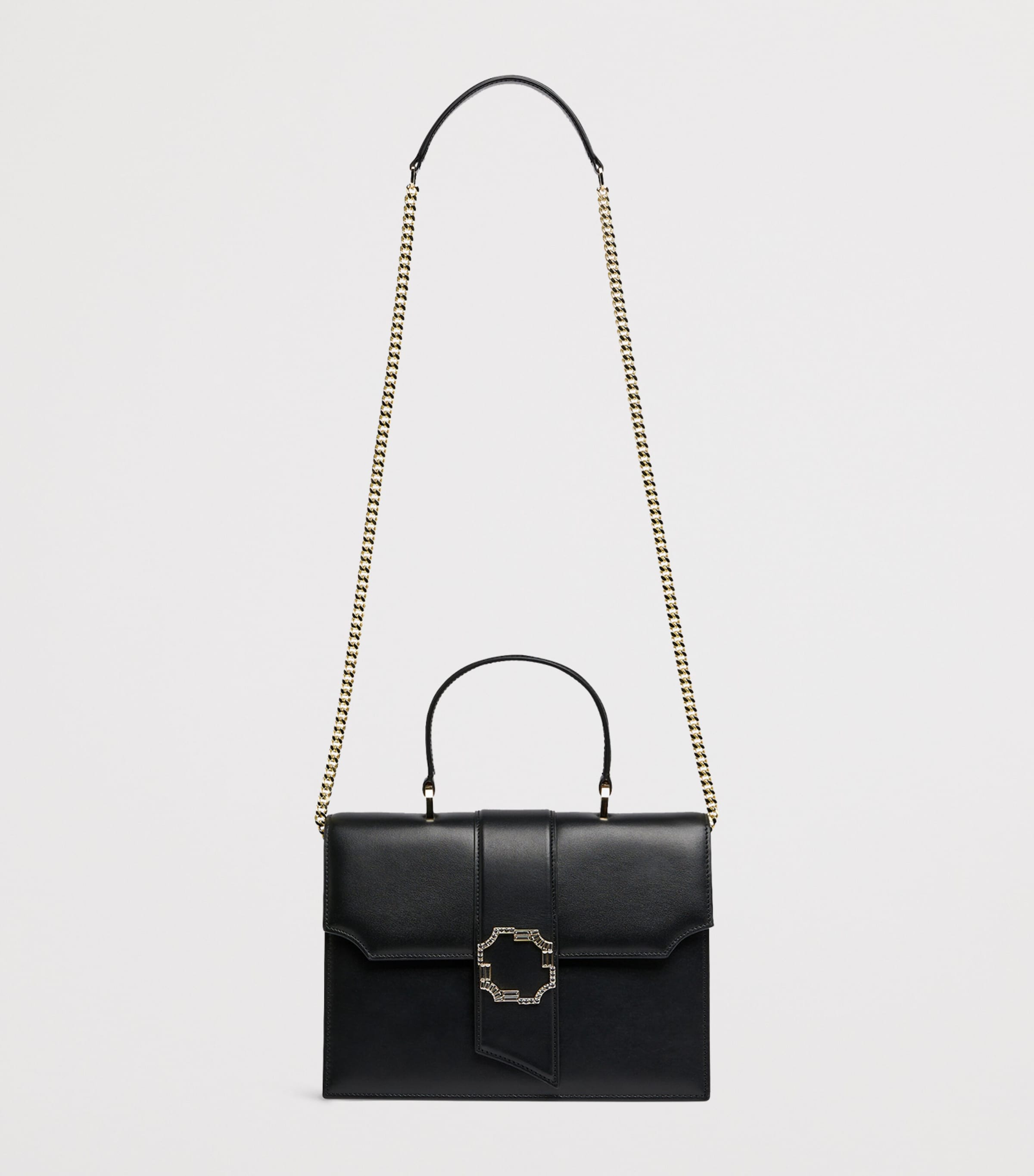 Medium Leather Audrey Top-Handle Bag BLACK Image 4
