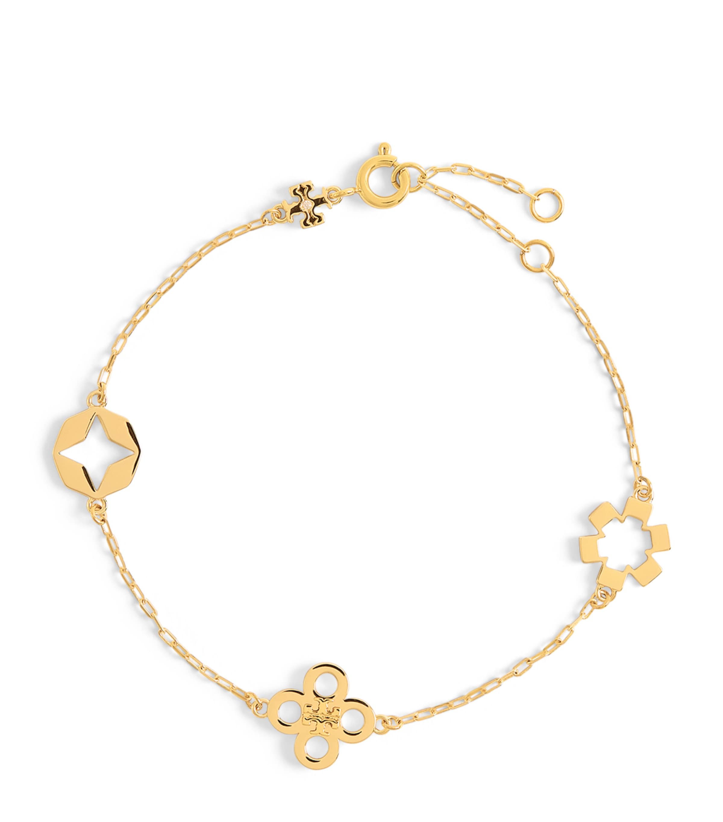 Tory Burch Kira Clover Chain Bracelet In Gold