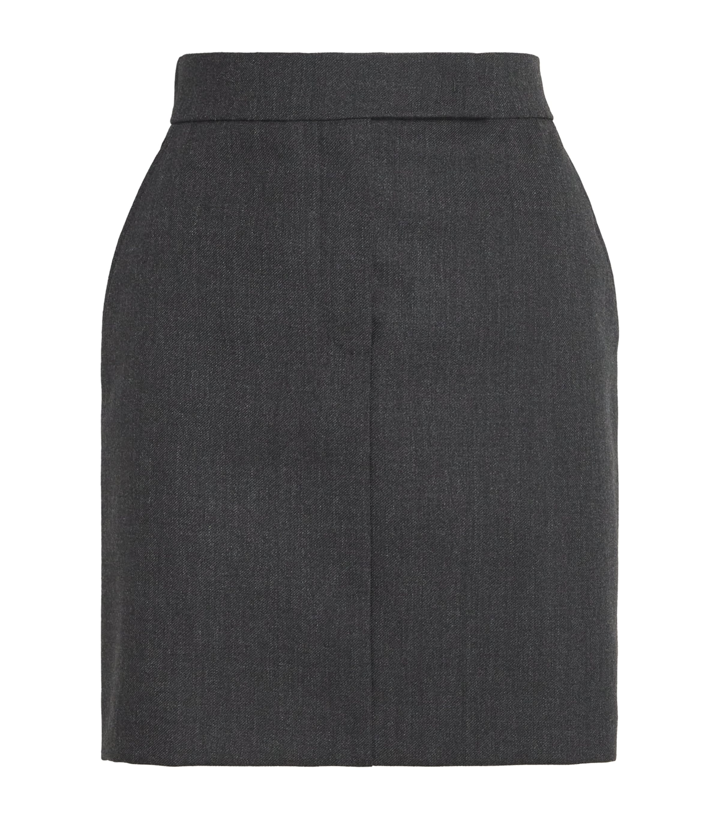 Shop Max Mara Virgin Wool Mini Skirt In Grey