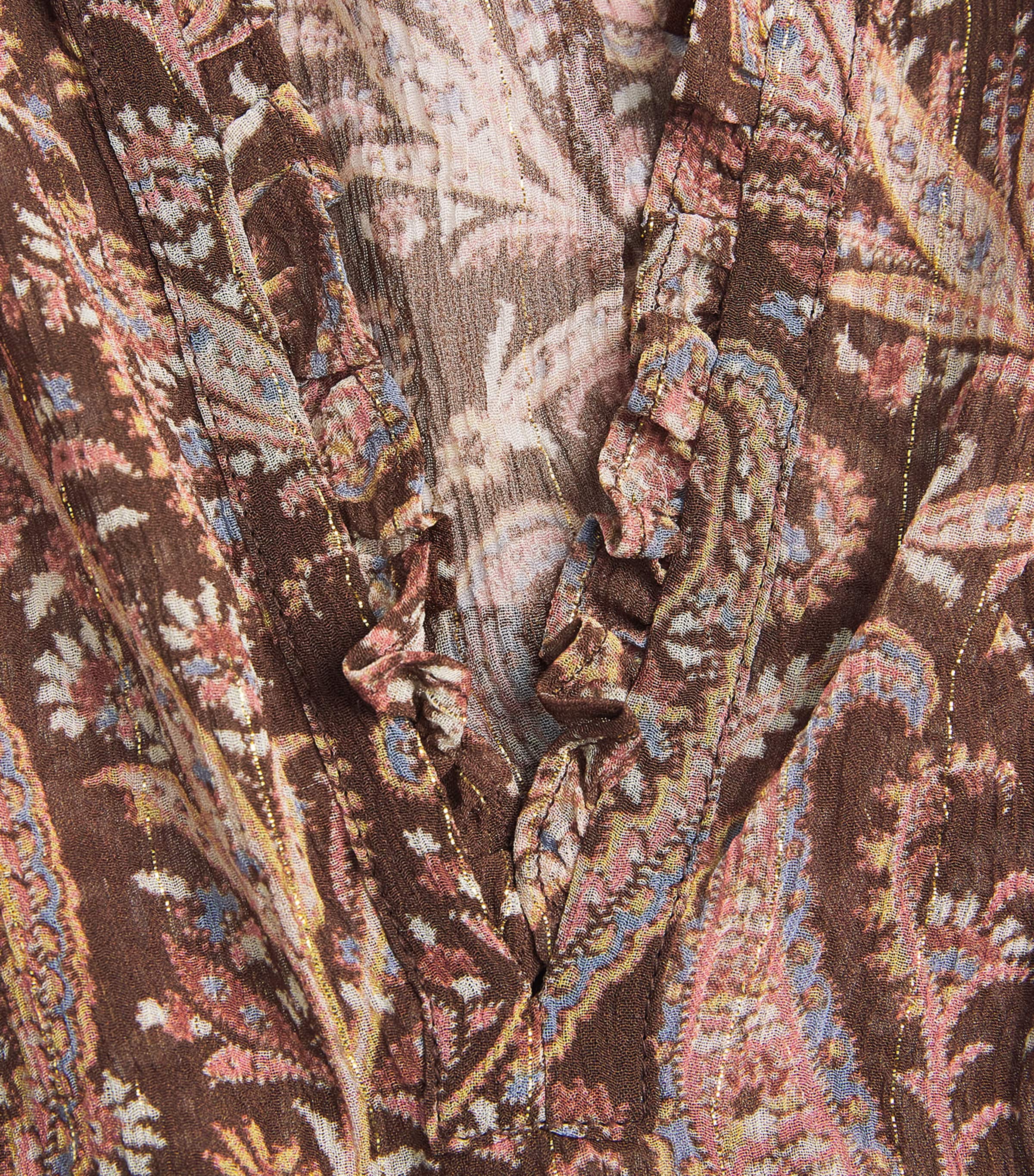 PAIGE Womens Silk Cornelia Blouse Oak Multi Image 6