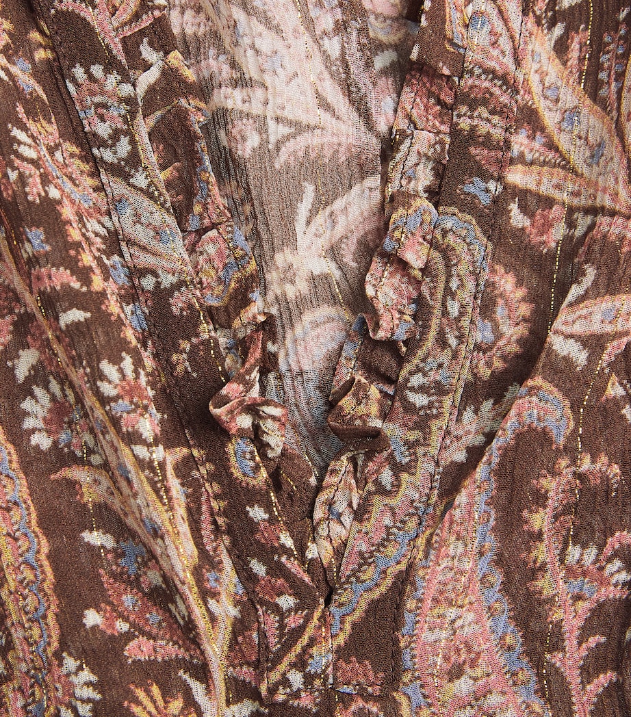 PAIGE Womens Silk Cornelia Blouse Oak Multi Image 6
