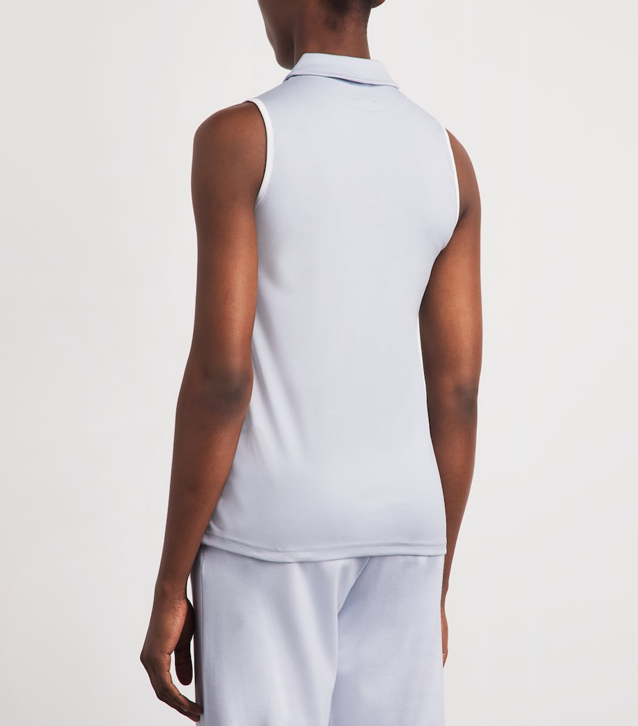 Eleventy Womens Cotton Sleeveless Polo Shirt Nuvola, Bianco Image 5