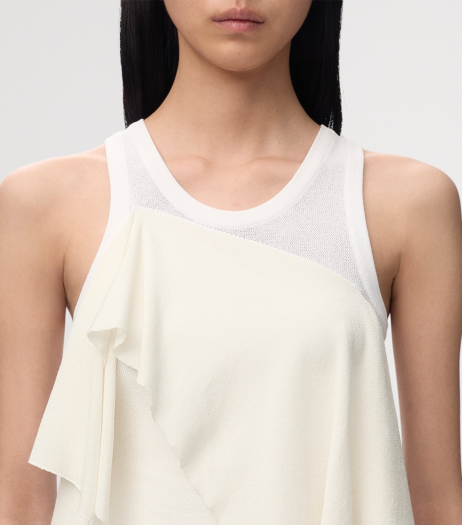 LOEWE Womens Asymmetric Panel Tank Top White Image 5