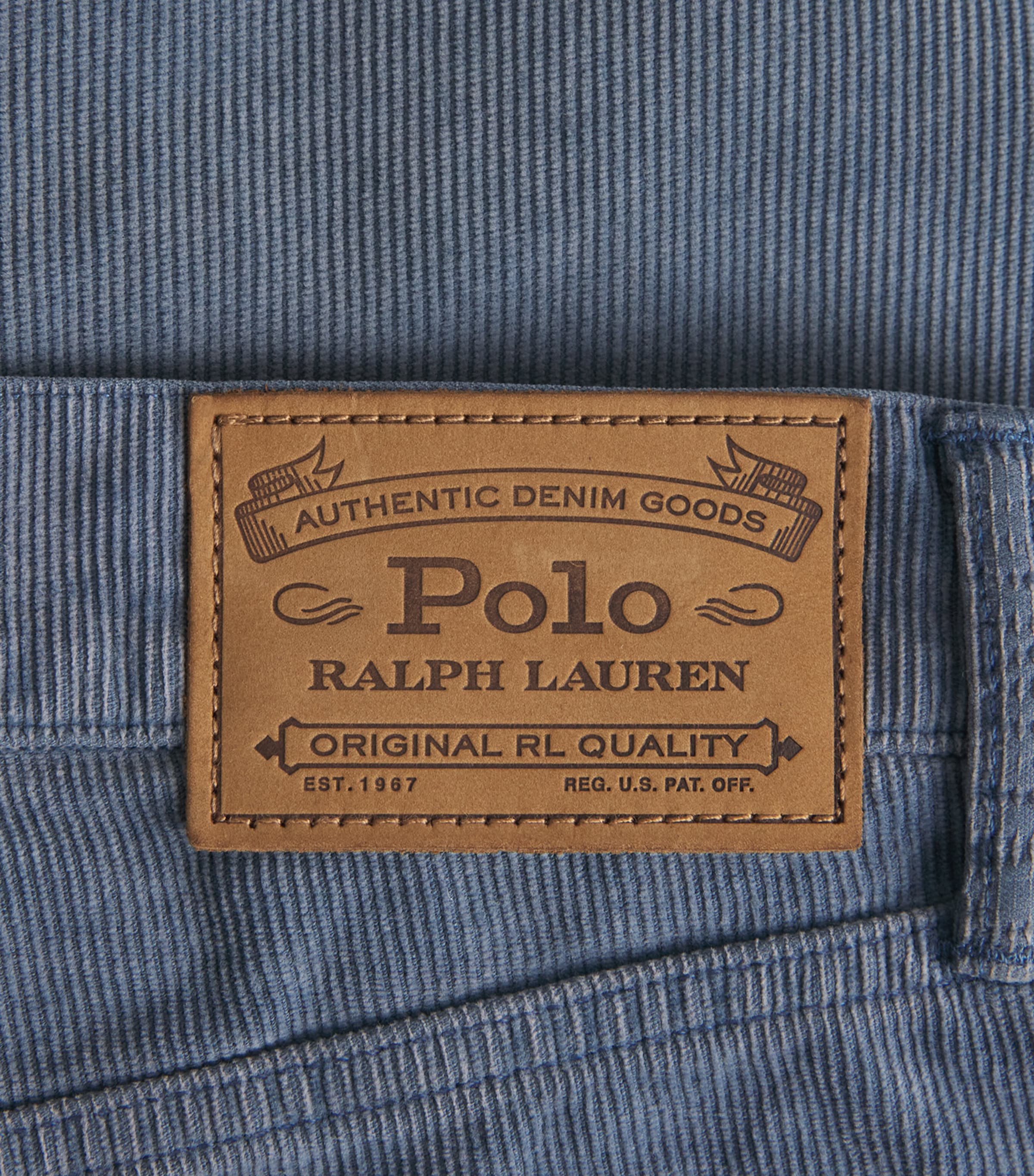 Cotton Corduroy Straight Fit Trousers FADED NAVY Image 5