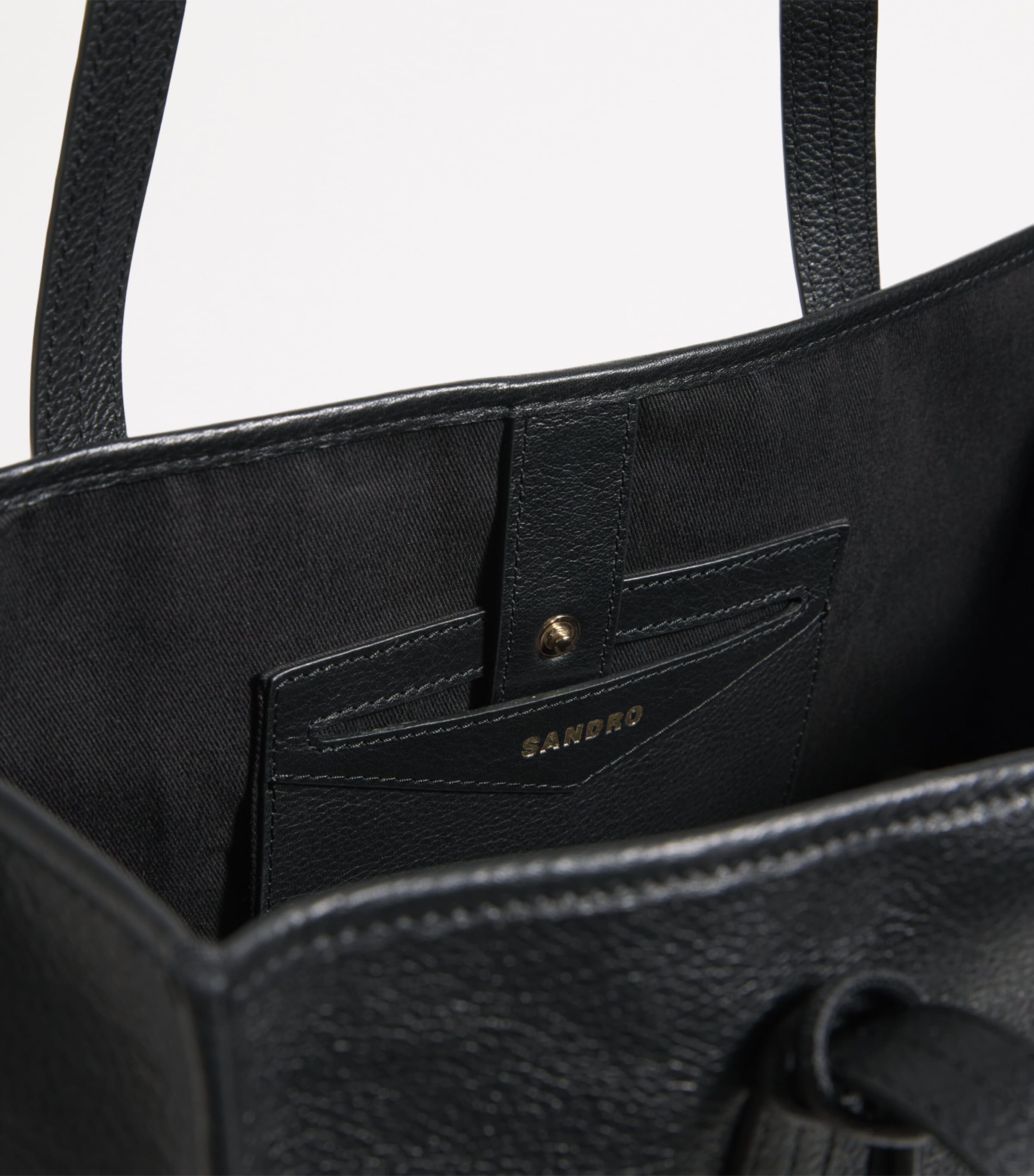 Leather Tote Bag BLACK Image 4