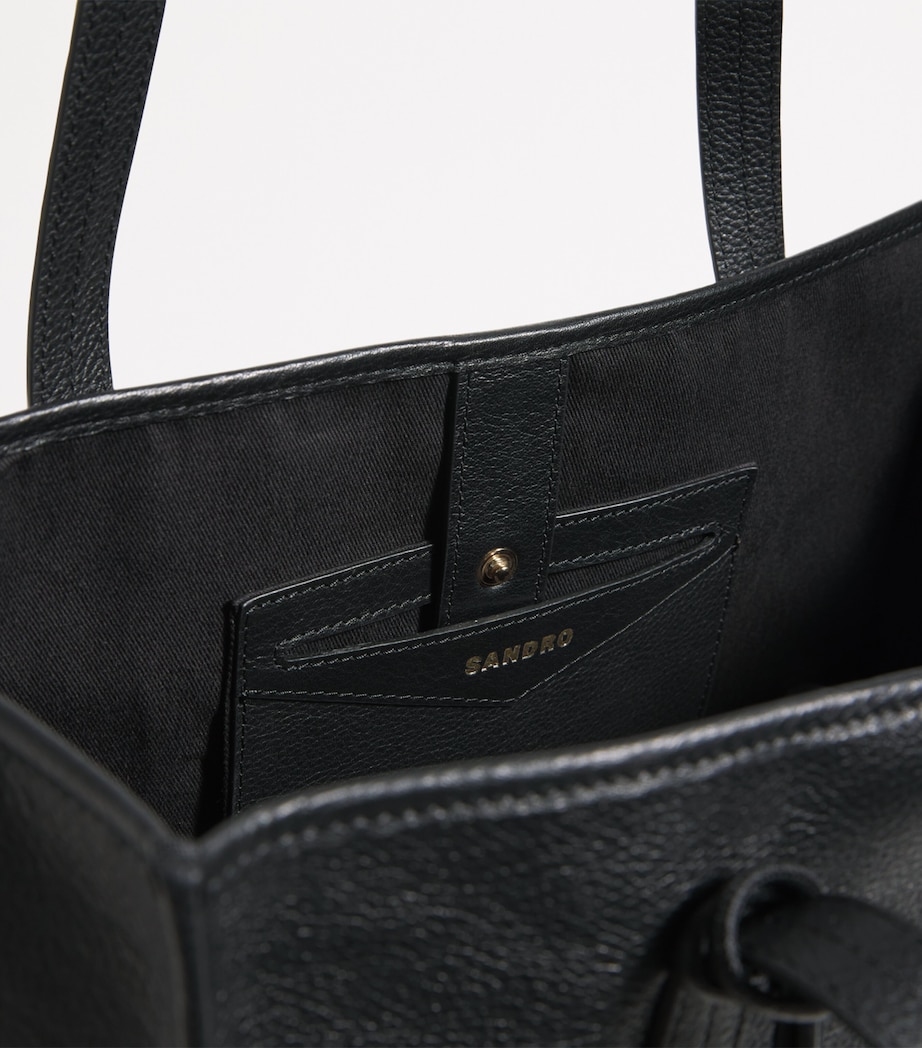 Leather Tote Bag BLACK Image 4