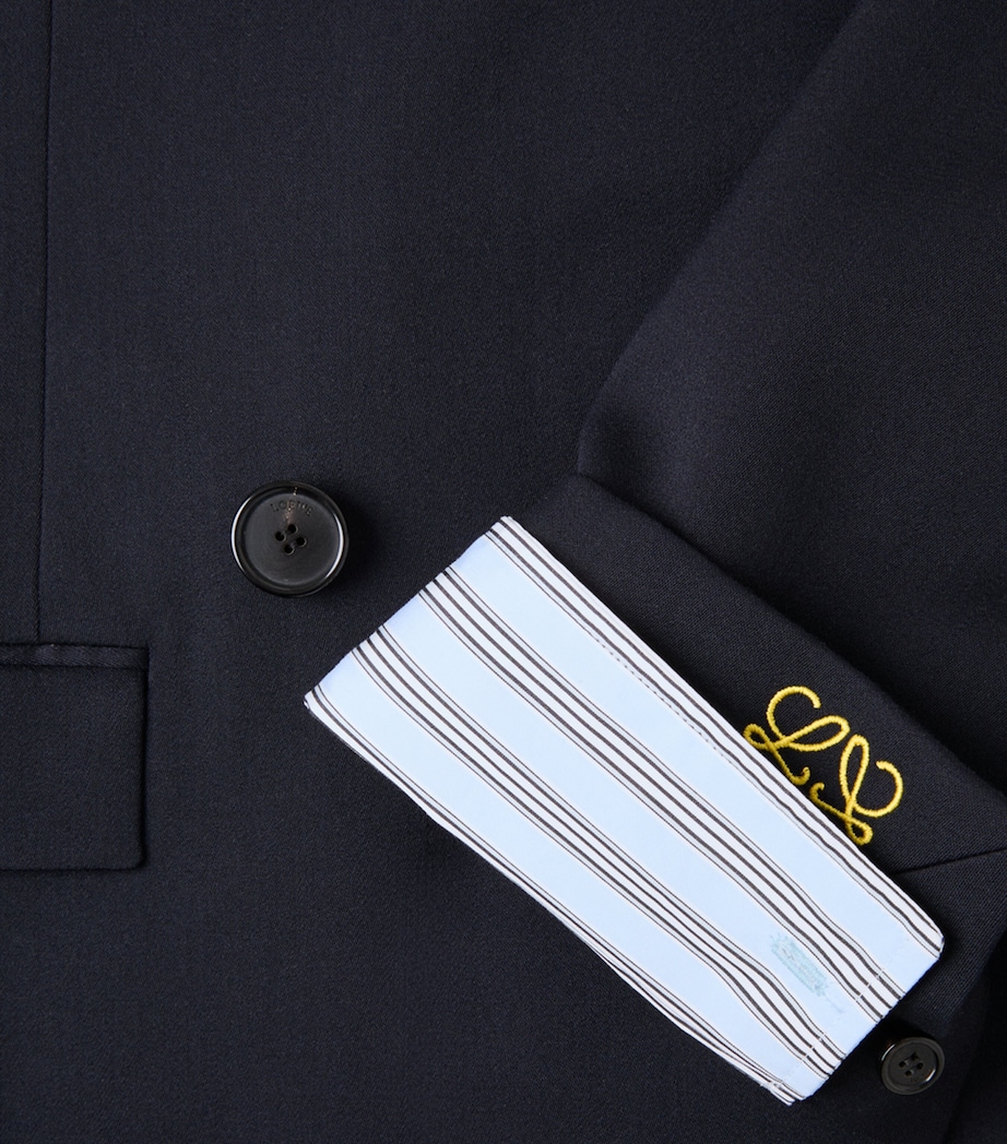 LOEWE Mens Double-Breasted Jacket with Cuffs Dark Navy Blue Image 5