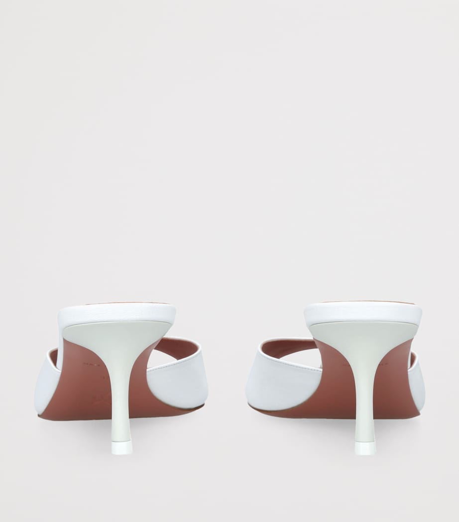 Leather Jeanne Heeled Mules 60 WHITE Image 2