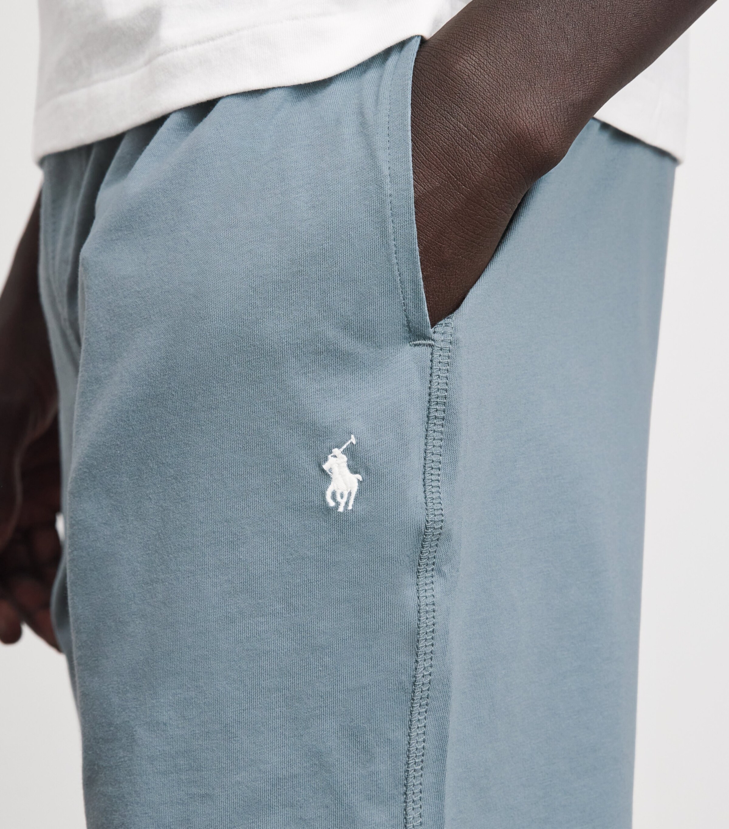 Polo Ralph Lauren Mens Cotton Jersey Pyjama Shorts Cool Grey Blue Image 3