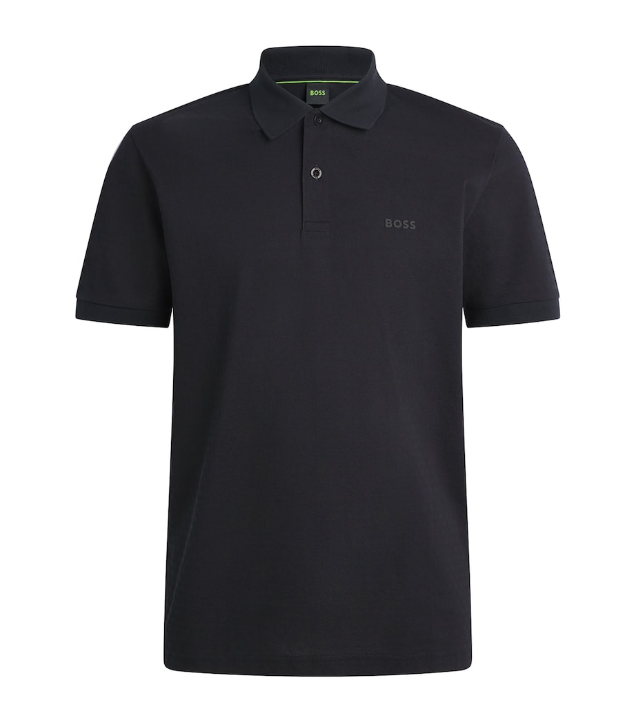 BOSS Mens Pima Cotton Logo Polo Shirt Dark Image 1