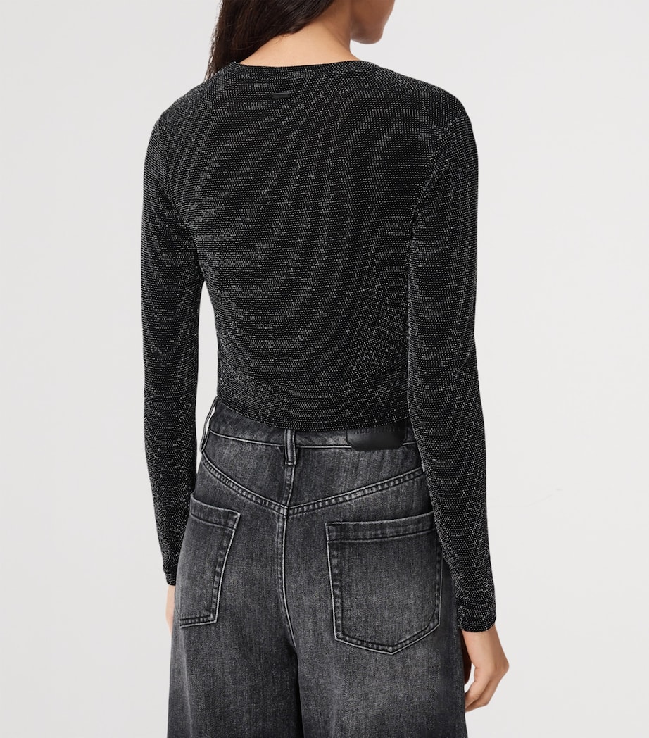 Metallic Skylar Crop Top SILVER/BLACK Image 6