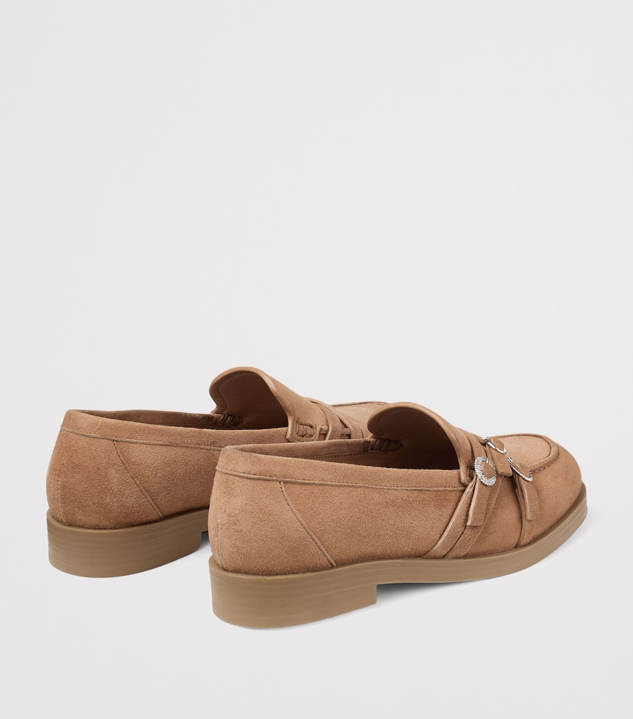 Jimmy Choo Womens Kalia Suede Loafers Natural/cappuccino Image 3