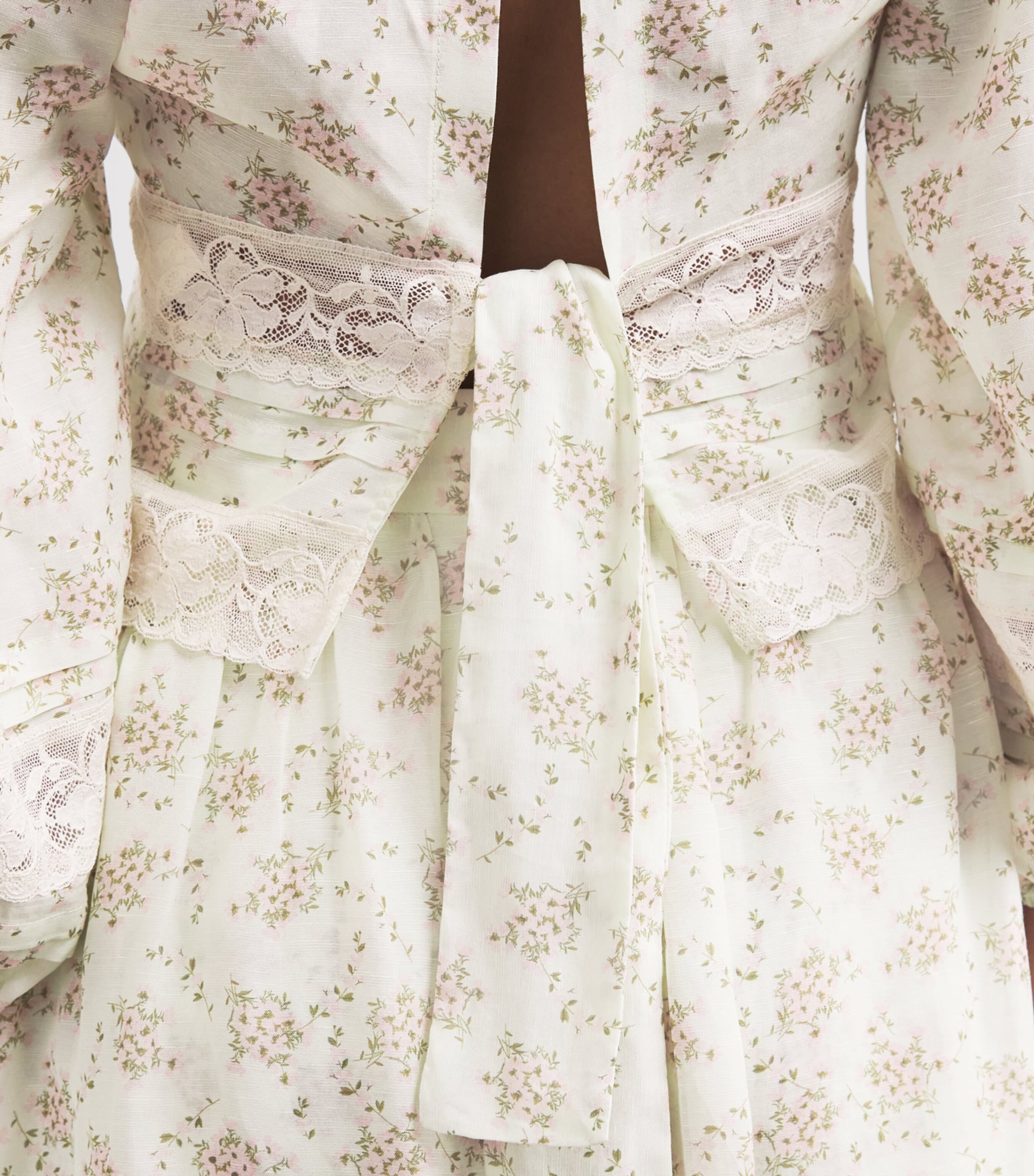 Sandro Paris Womens Floral Tie-Back Blouse Pink / Green Image 3