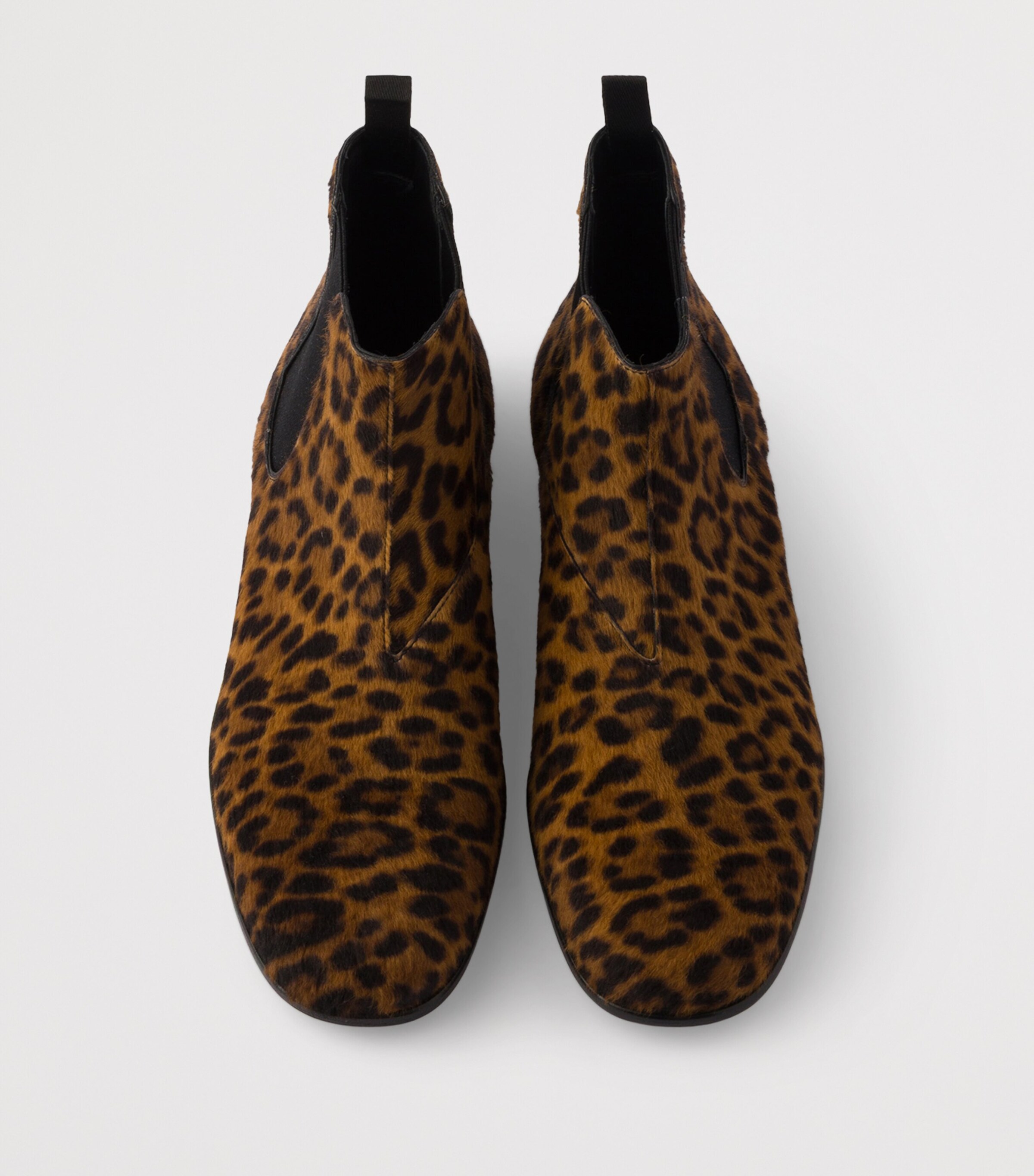 Leather Leopard Print Chelsea Boots F0151 Image 4