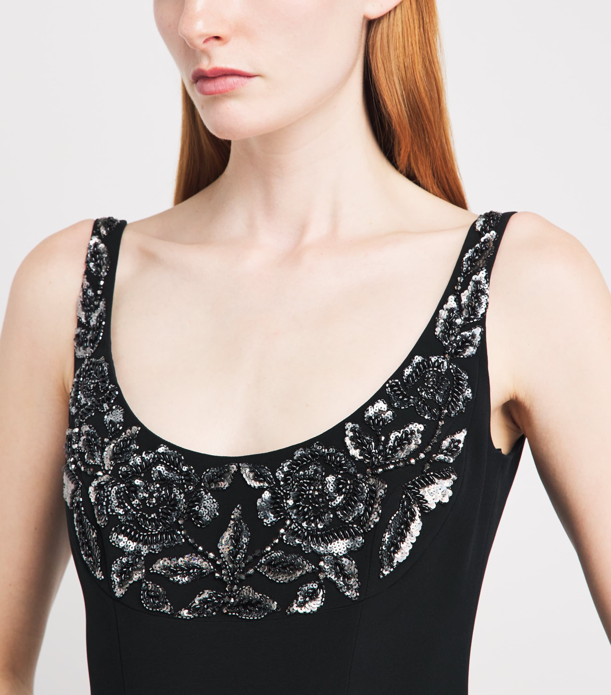 GEORGES HOBEIKA Womens Embellished Scoop-Neck Gown Black Image 5