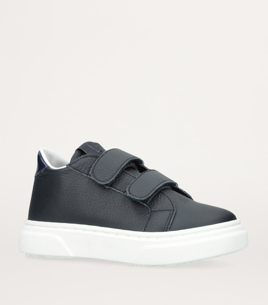 Leather Velcro Sneakers NAVY Image 3