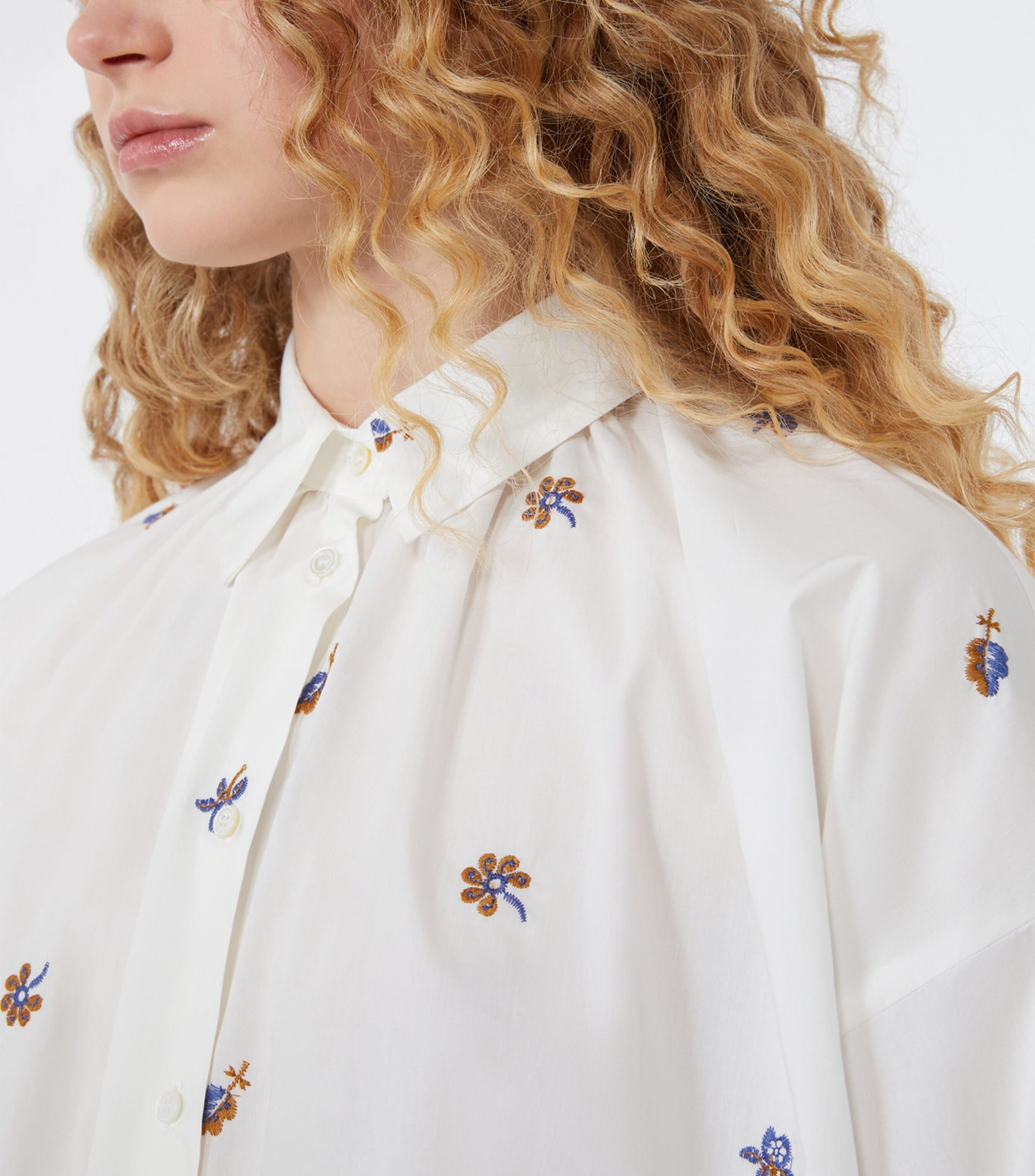 Weekend Max Mara Womens Poplin Embroidered Shirt White Image 6