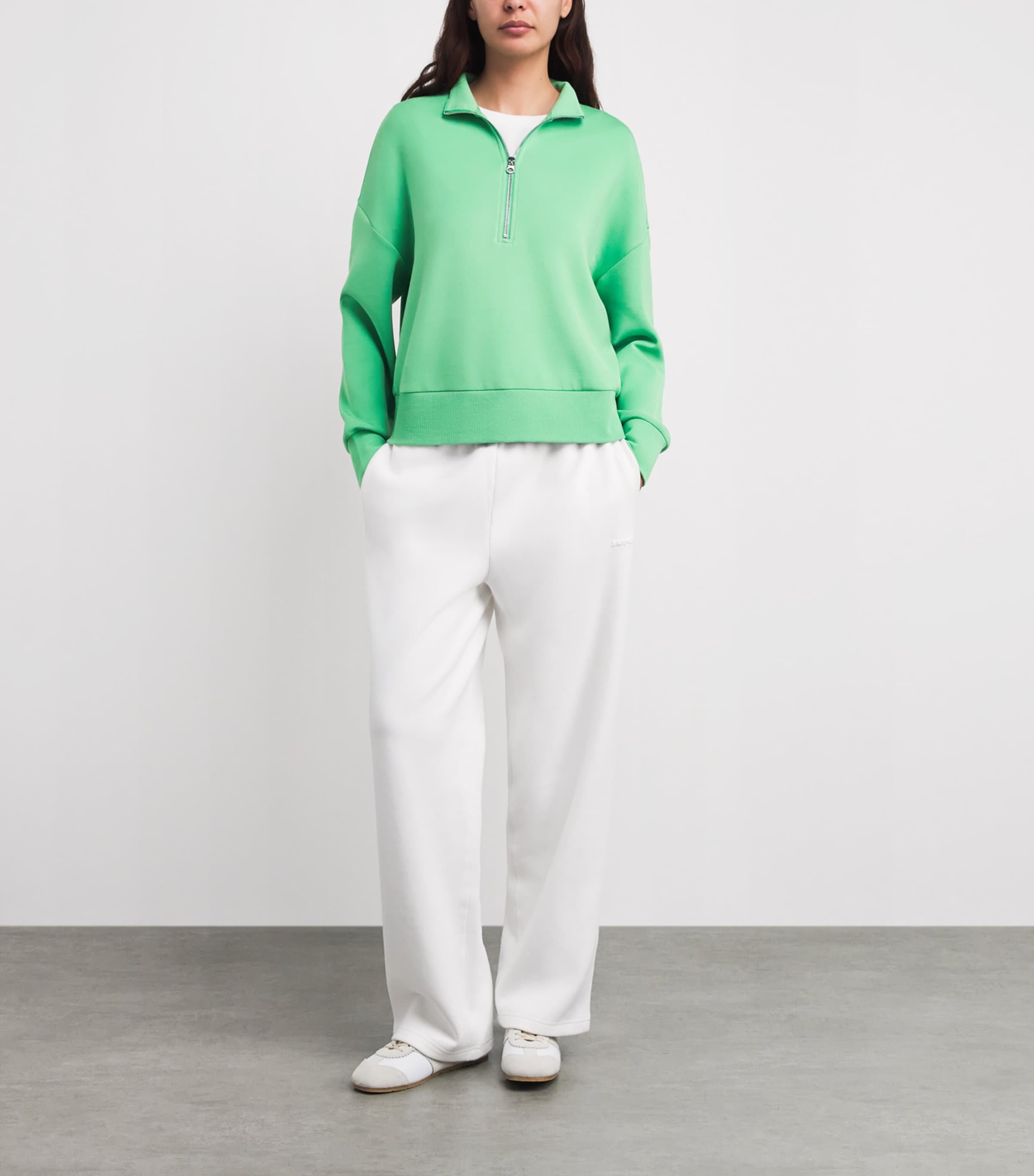 Varley Womens Mavis Half-Zip Sweatshirt Green Spruce Image 2