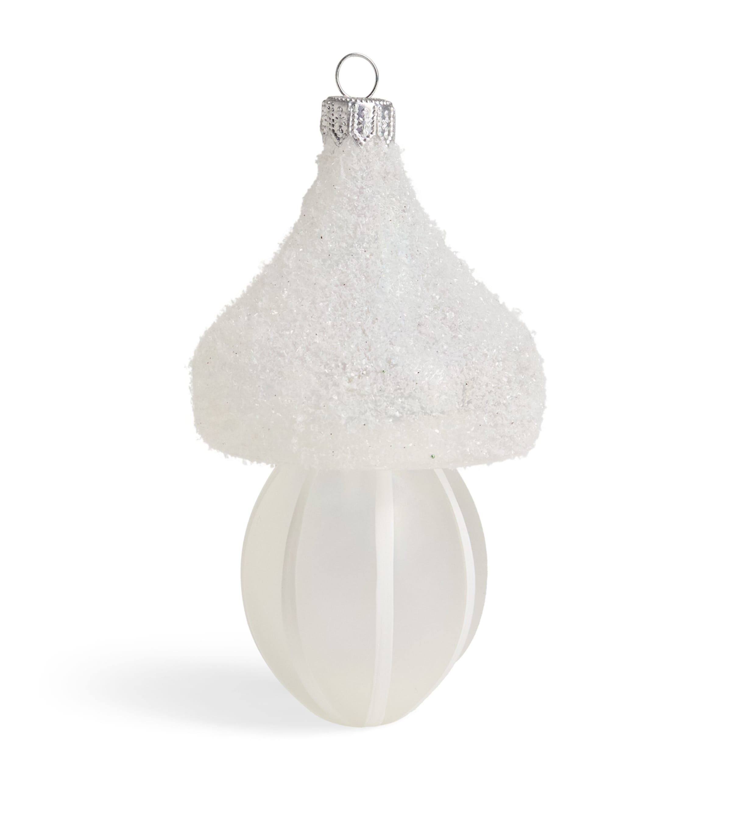 Harrods Glitter Mushroom Tree Decoration Irdscnt Gls+wht Shd Image 1