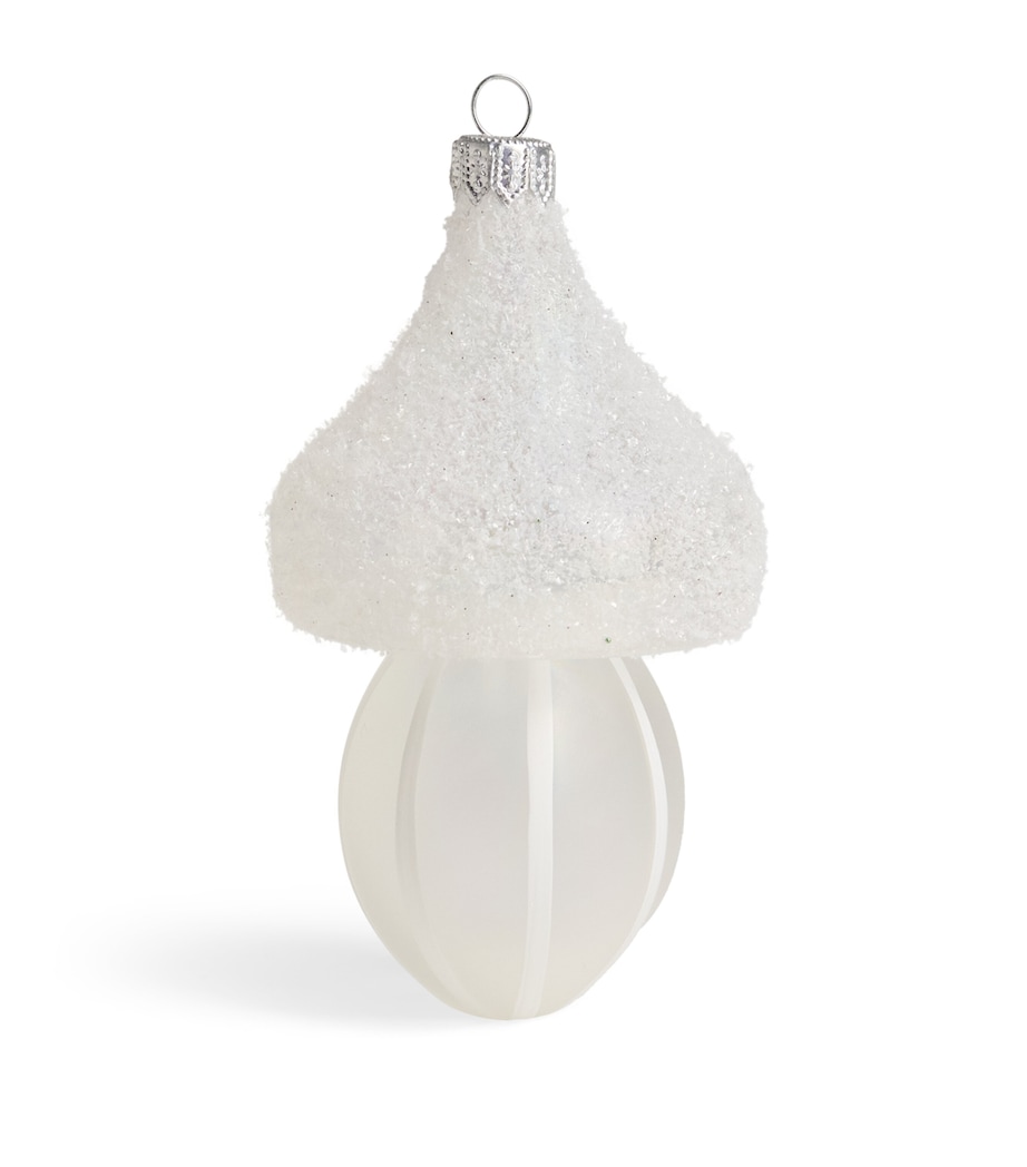 Harrods Glitter Mushroom Tree Decoration Irdscnt Gls+wht Shd Image 1