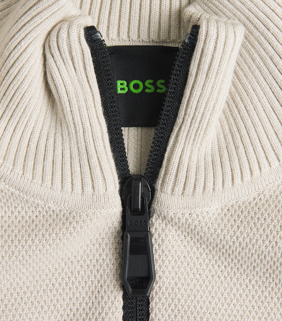 BOSS Mens Knitted Hybrid Jacket Light Image 6