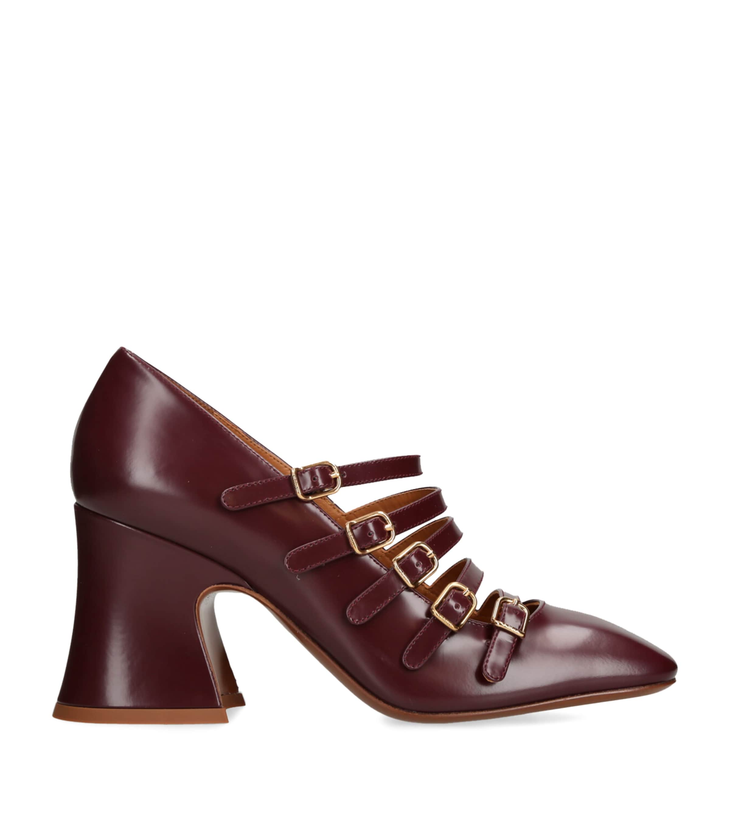 Chloé Leather Janis Pumps 85 In Purple