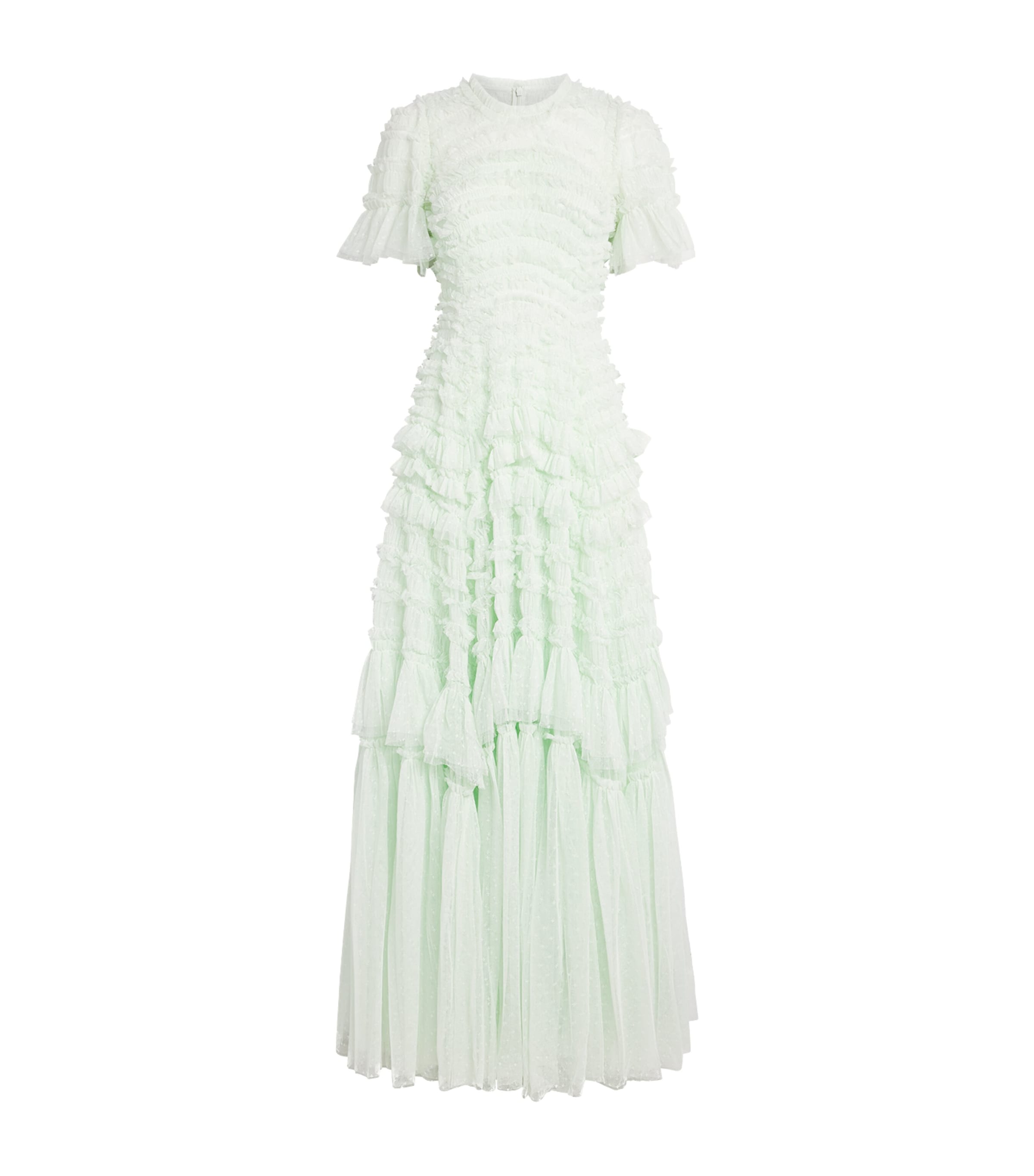 Needle & Thread Womens Tulle Ruffle Valentine Maxi Dress Soft Mint Image 1