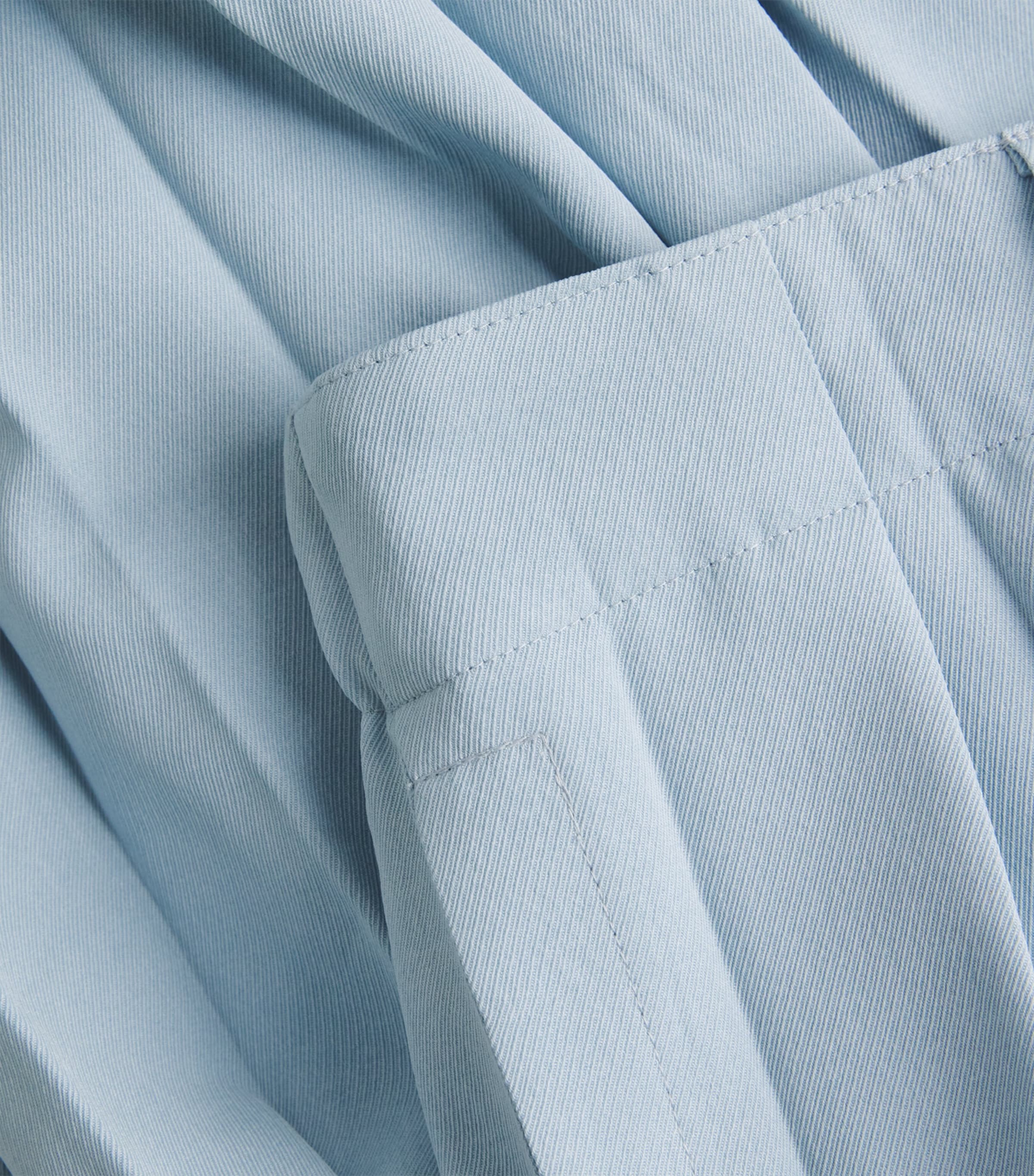 Pleated Edge Ensemble Trousers 72-BLUE Image 5