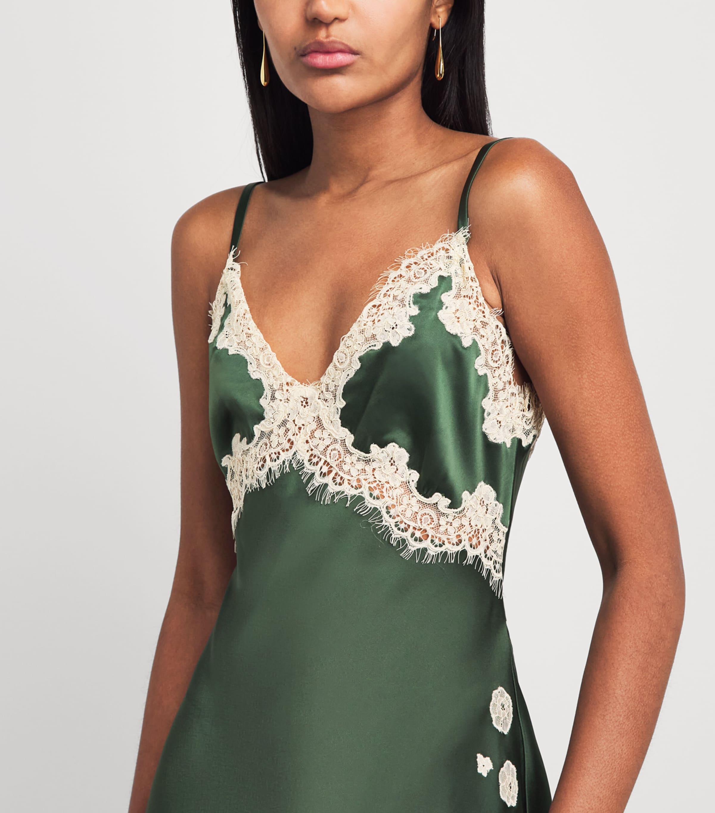 Alice+Olivia Womens Lace Julietta Maxi Dress Drk Frn/bscotti Image 3