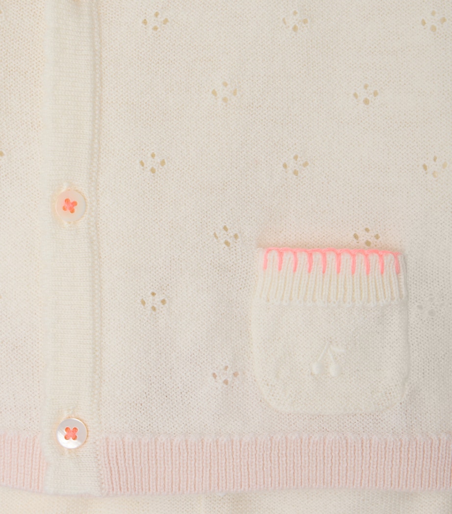 Bonpoint Pointelle Knit Cardigan and Leggings Set (1-18 Months) Blanc Naturel Image 3