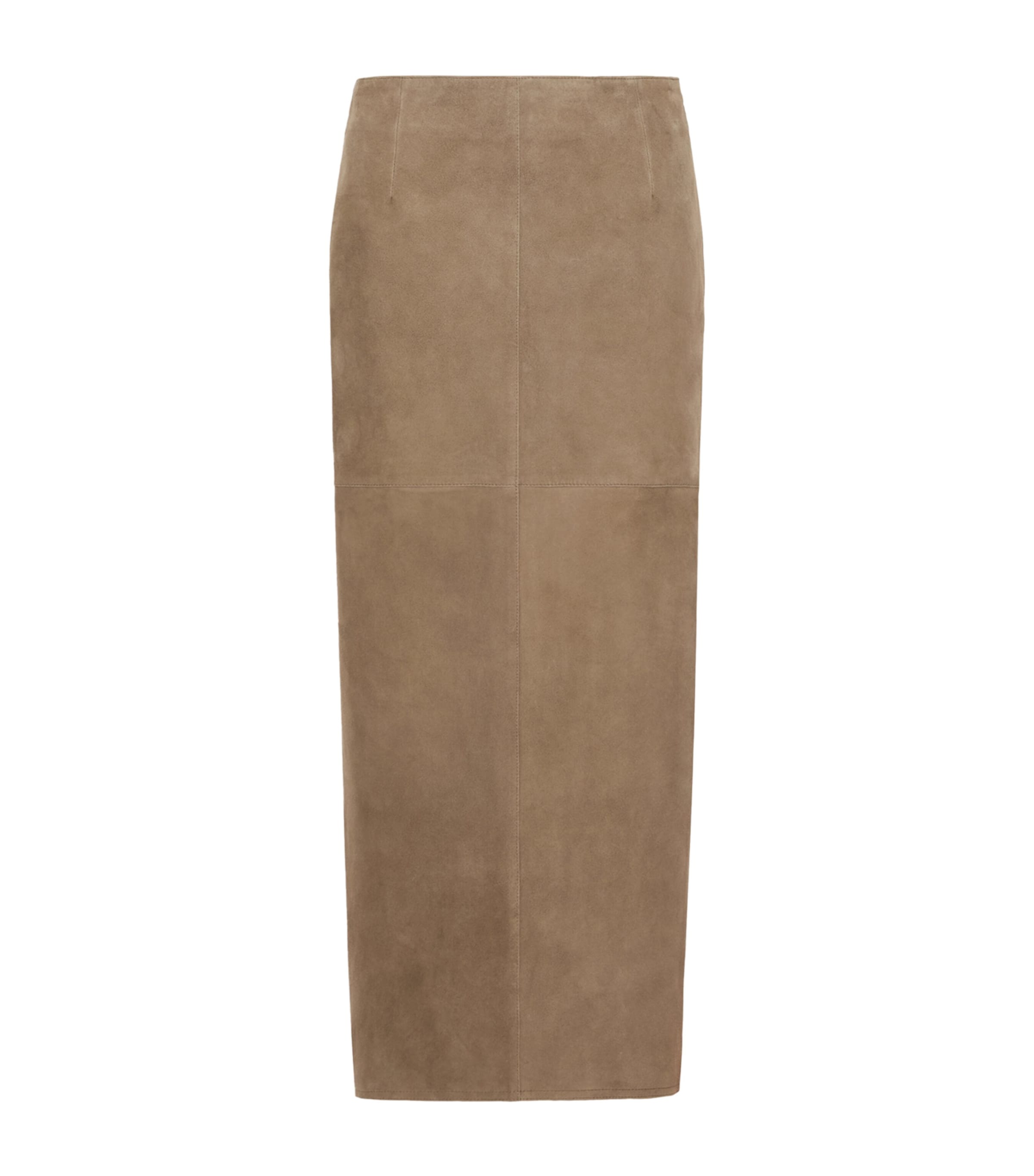 Weekend Max Mara Womens Suede Midi Skirt Kaki Image 1