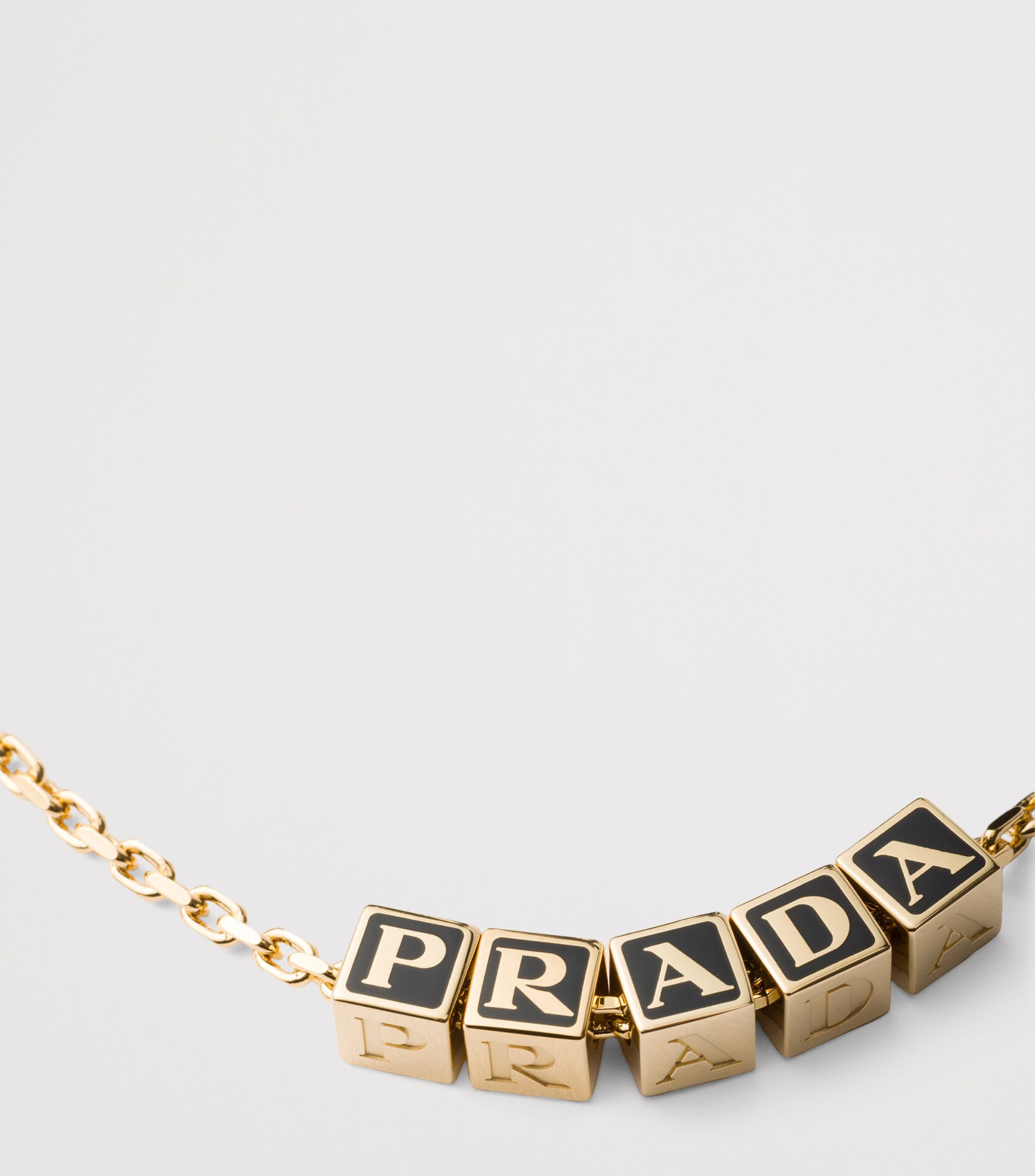Prada Enamel-Detail Logo Necklace Gold/silver Image 3