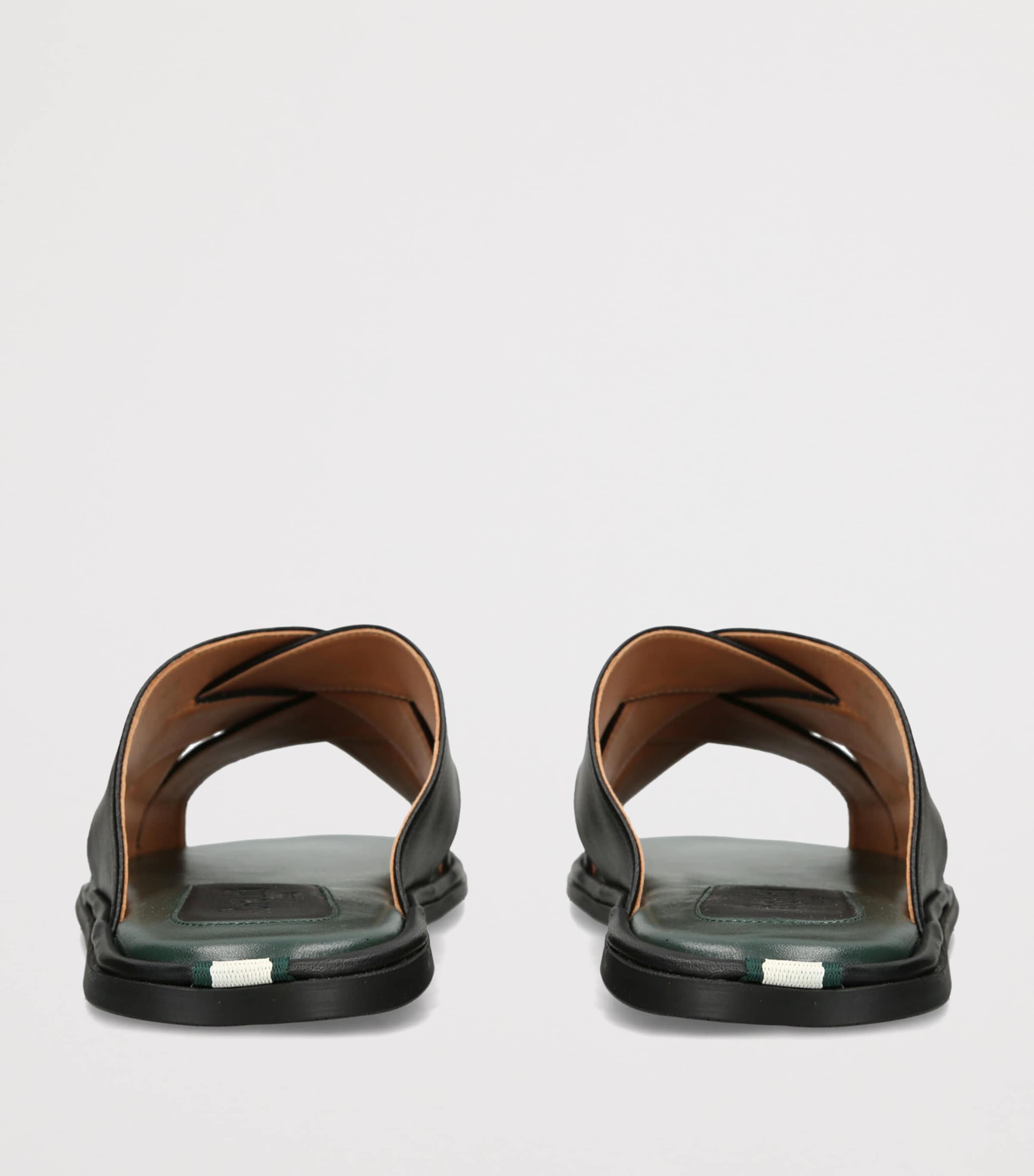 Brotini Leather Cross-Strap Sandals Black Image 4