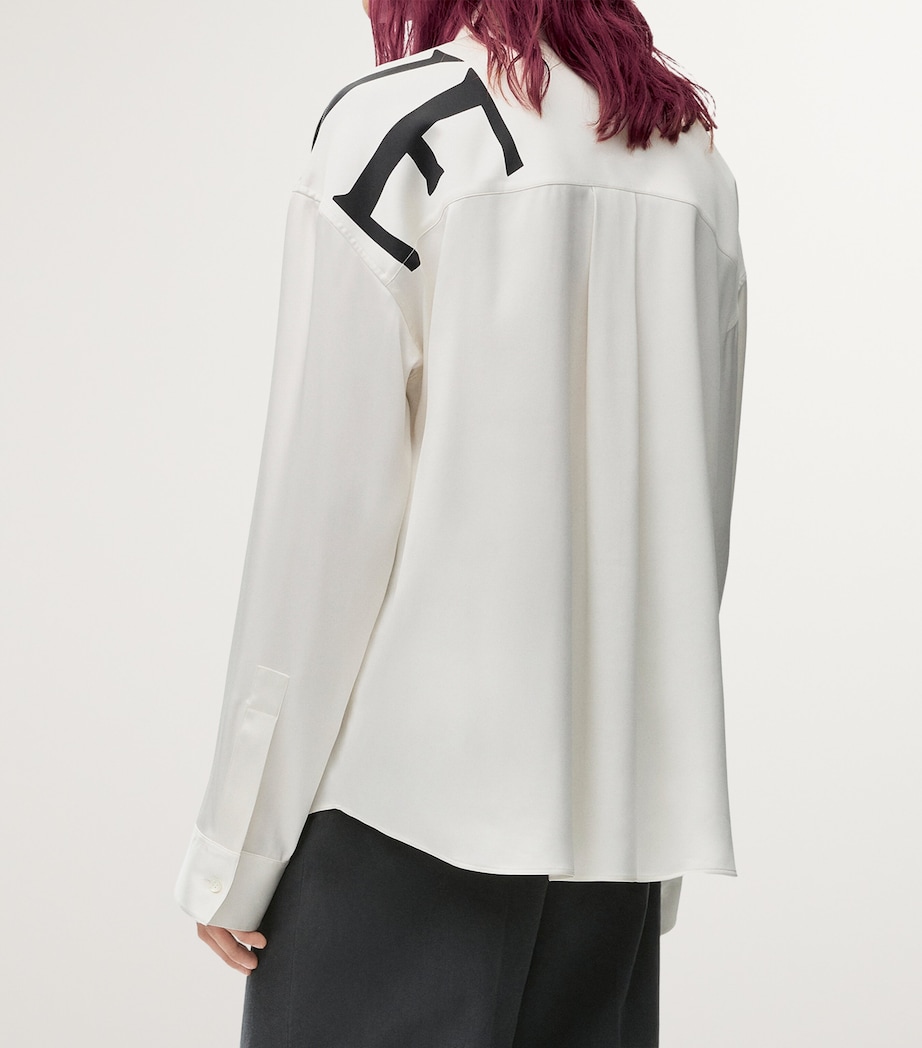 LOEWE Mens Silk Logo Shirt White Image 4