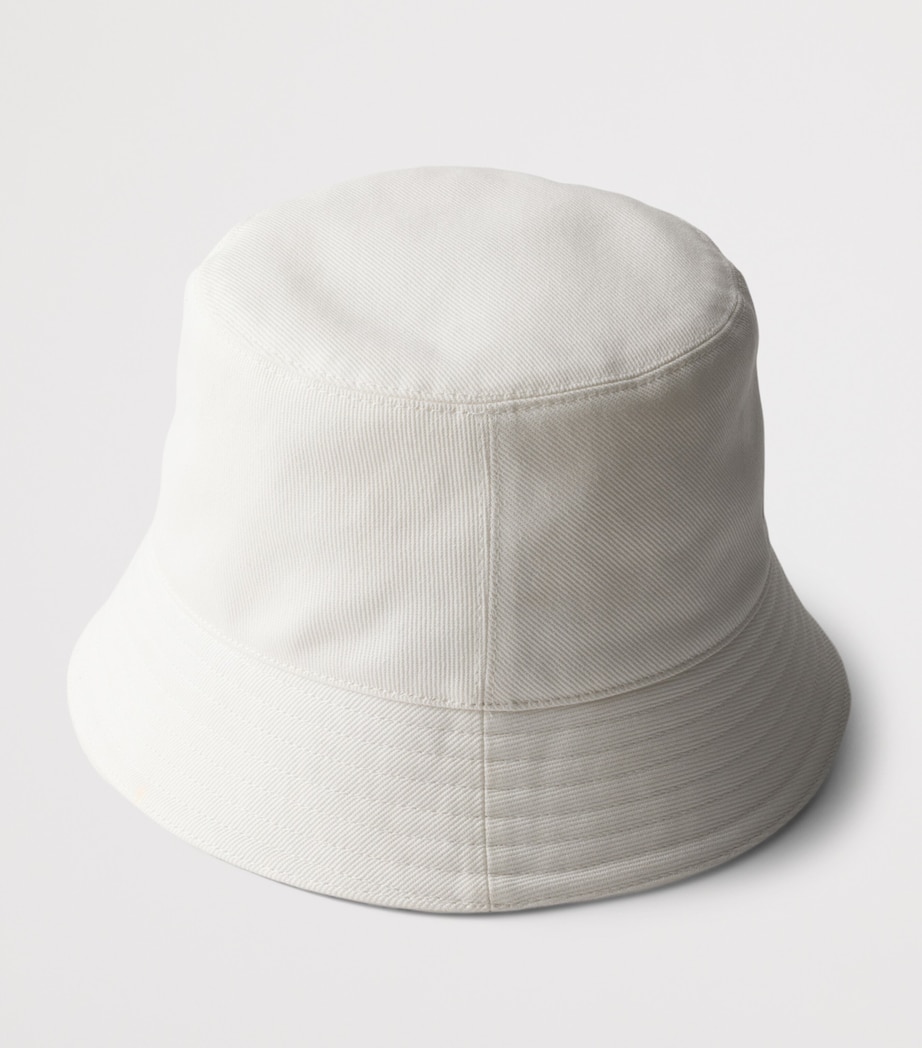 Prada Cotton Drill Bucket Hat White Image 2
