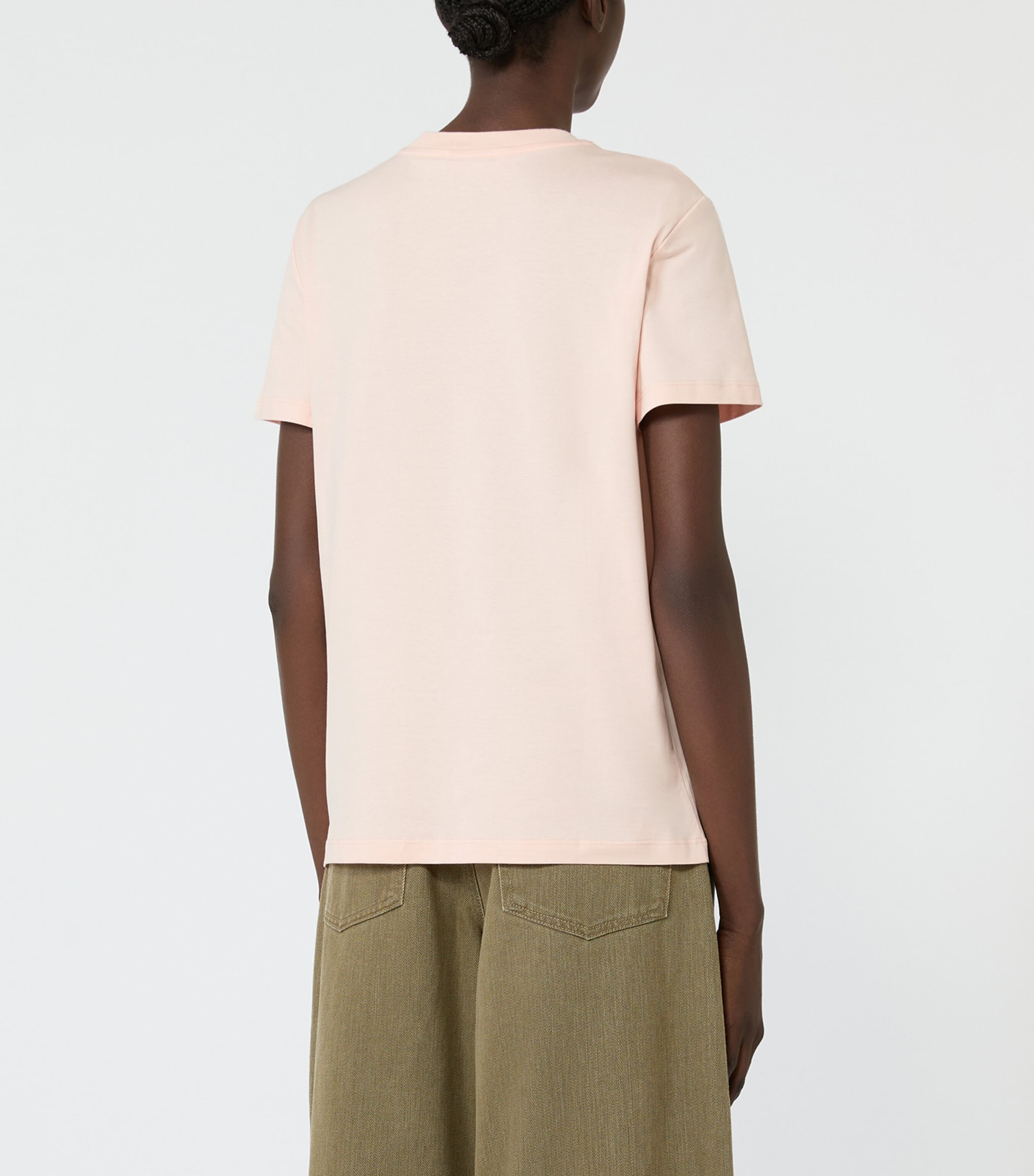 Max Mara Womens Cotton Logo T-Shirt Pink Image 4
