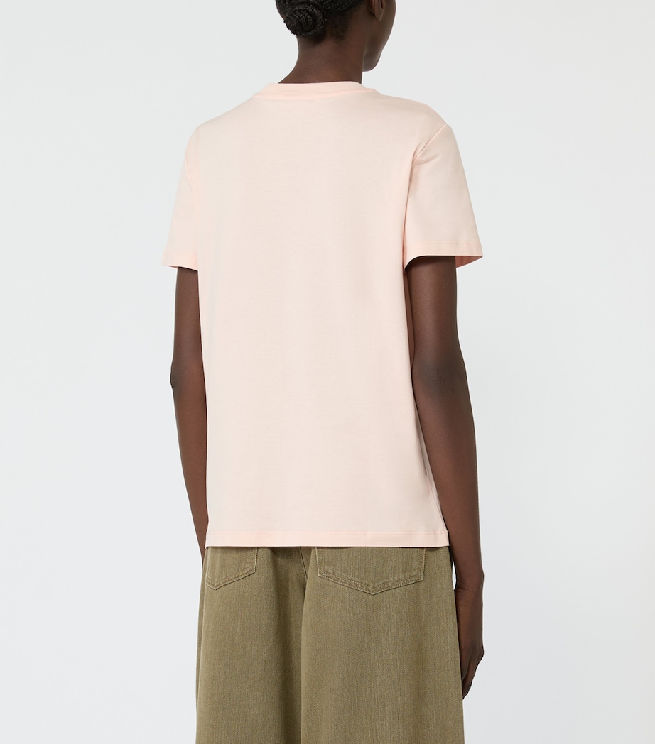 Max Mara Womens Cotton Logo T-Shirt Pink Image 4