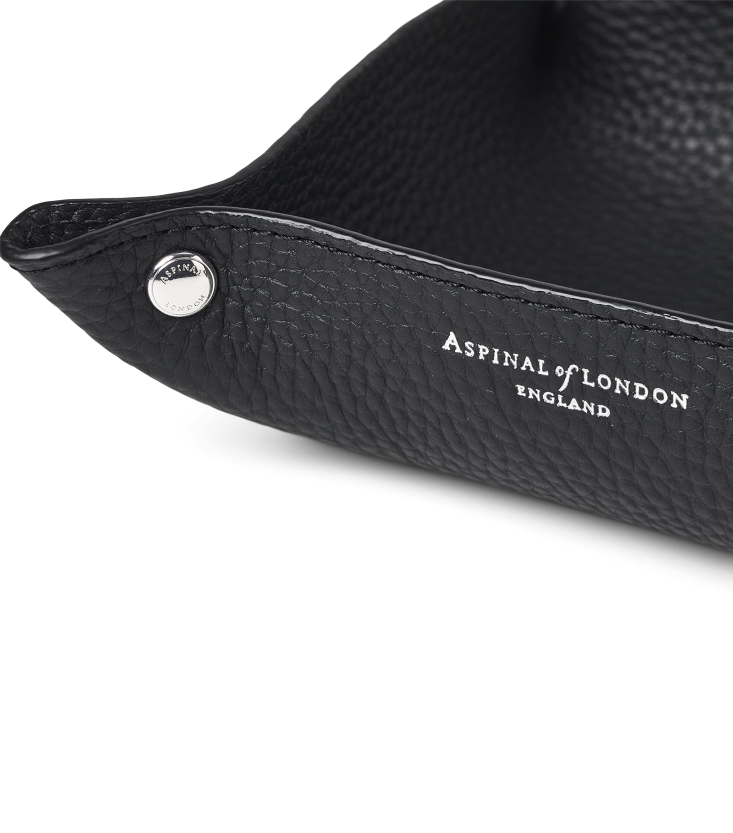 Medium Grained Leather Tidy Tray (13cm x 13cm) BLACK Image 4