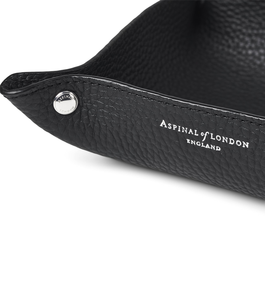 Medium Grained Leather Tidy Tray (13cm x 13cm) BLACK Image 4