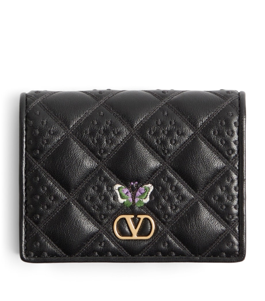 Valentino Garavani Leather Flutterby Flap French Wallet Image 1