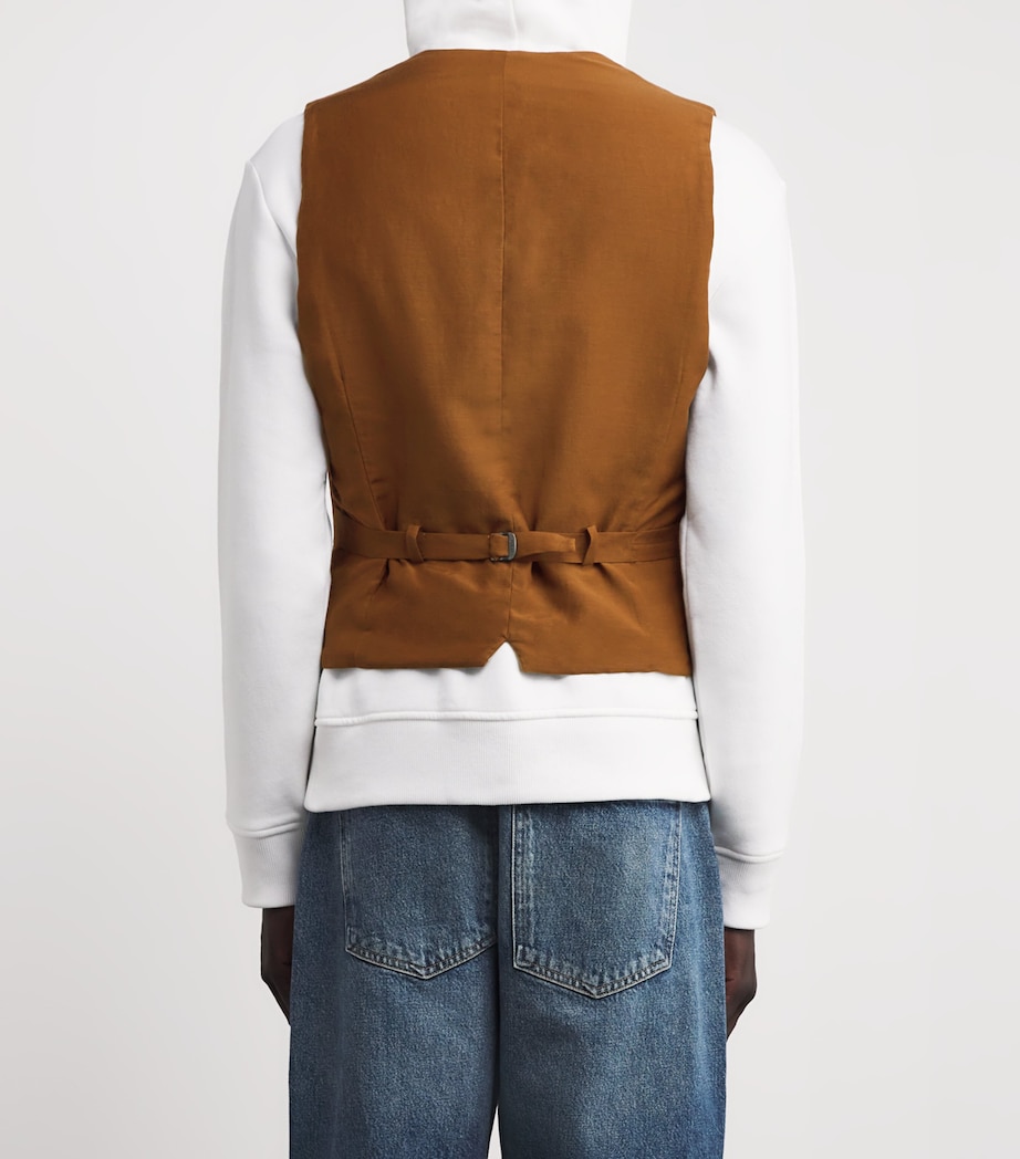 Suede Waistcoat DARK BROWN Image 4