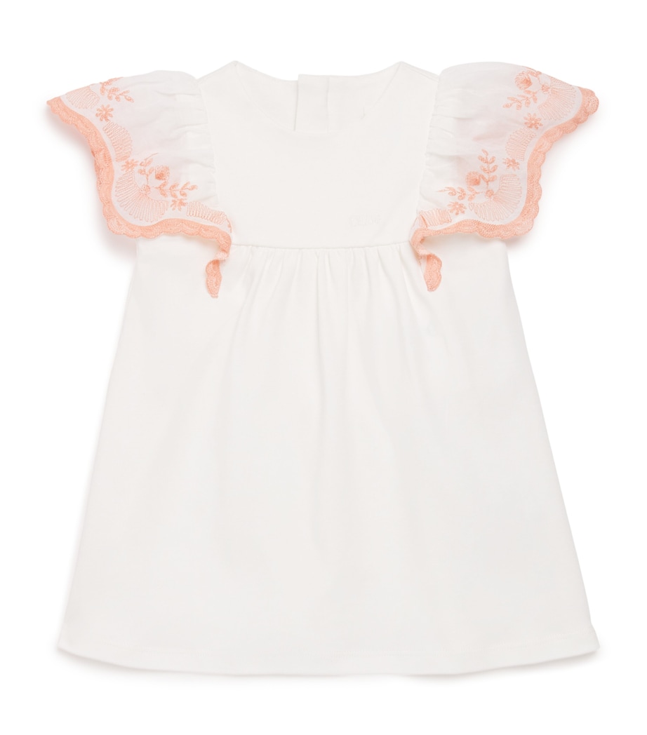 Cotton Embroidered Dress (6-36 Months) C20893/117OFFWHITE Image 1