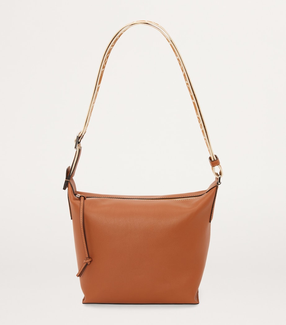 Small Leather Cubi Cross-Body Bag TAN Image 2