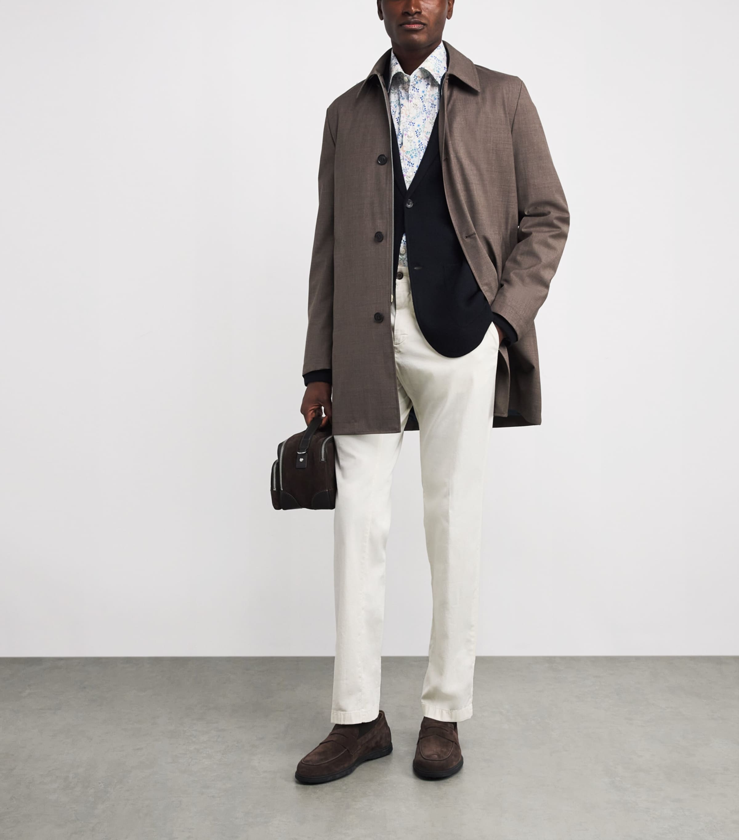 Cotton Twill Printed Contemporary Fit Shirt 25MID BLUE Image 2