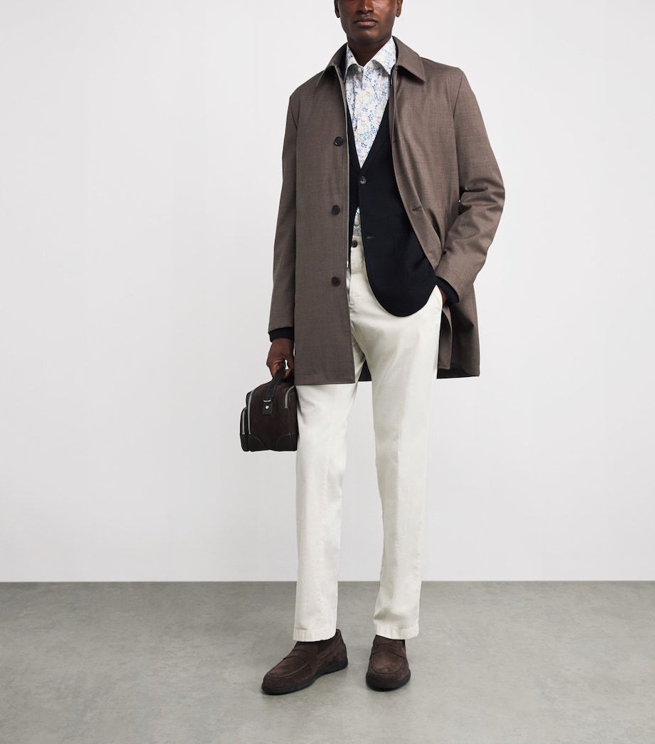 Cotton Twill Printed Contemporary Fit Shirt 25MID BLUE Image 2