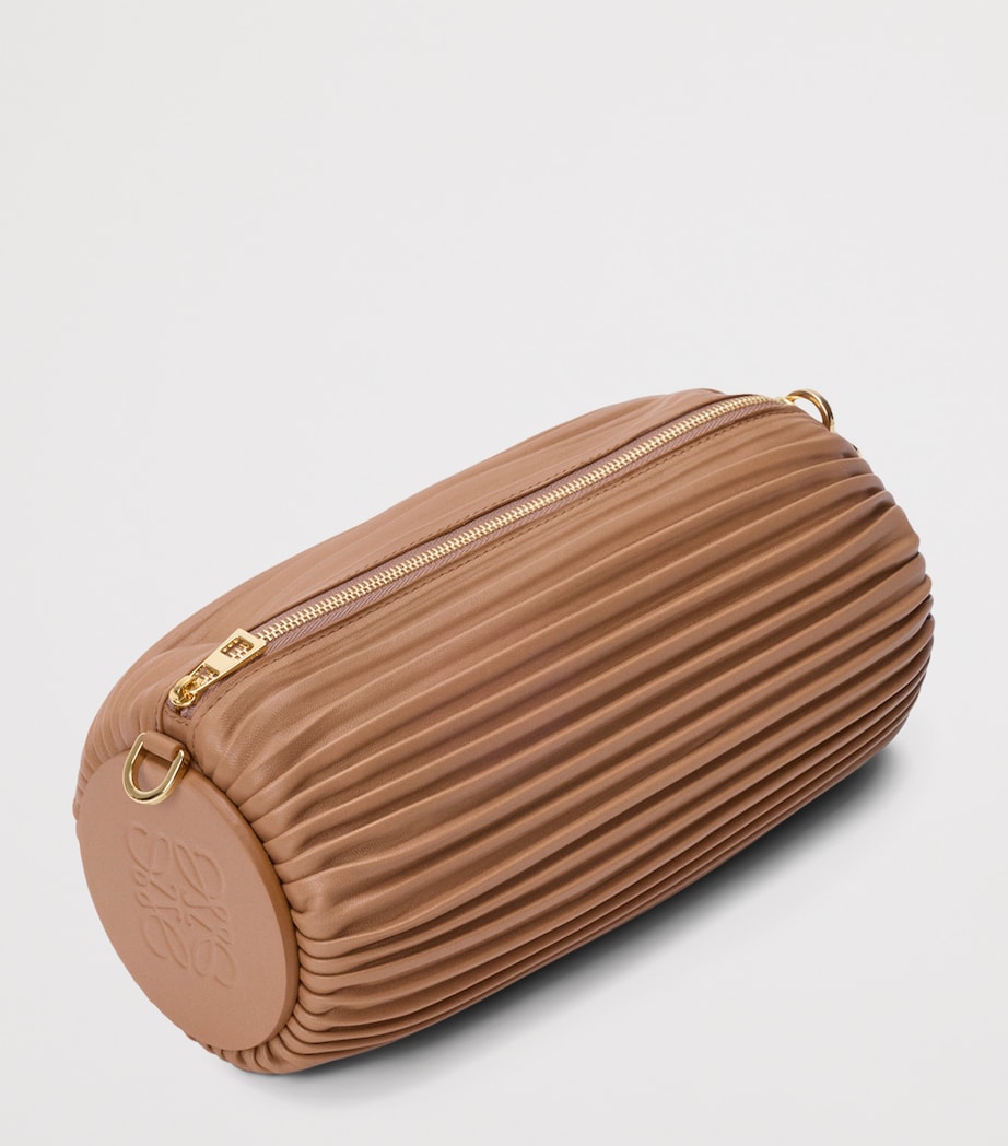LOEWE Lambskin Bracelet Pouch Shoulder Bag Mocha Image 2