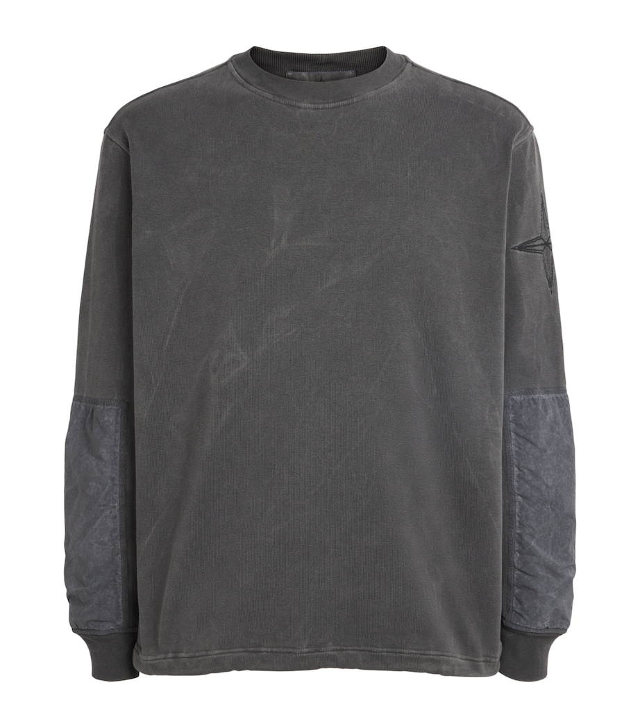 Stone Island Mens Cotton Dyed Vanisé Sweatshirt Image 1