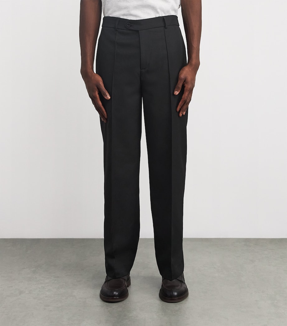 Everyday Wide-Leg Pleated Trousers BLACK Image 3