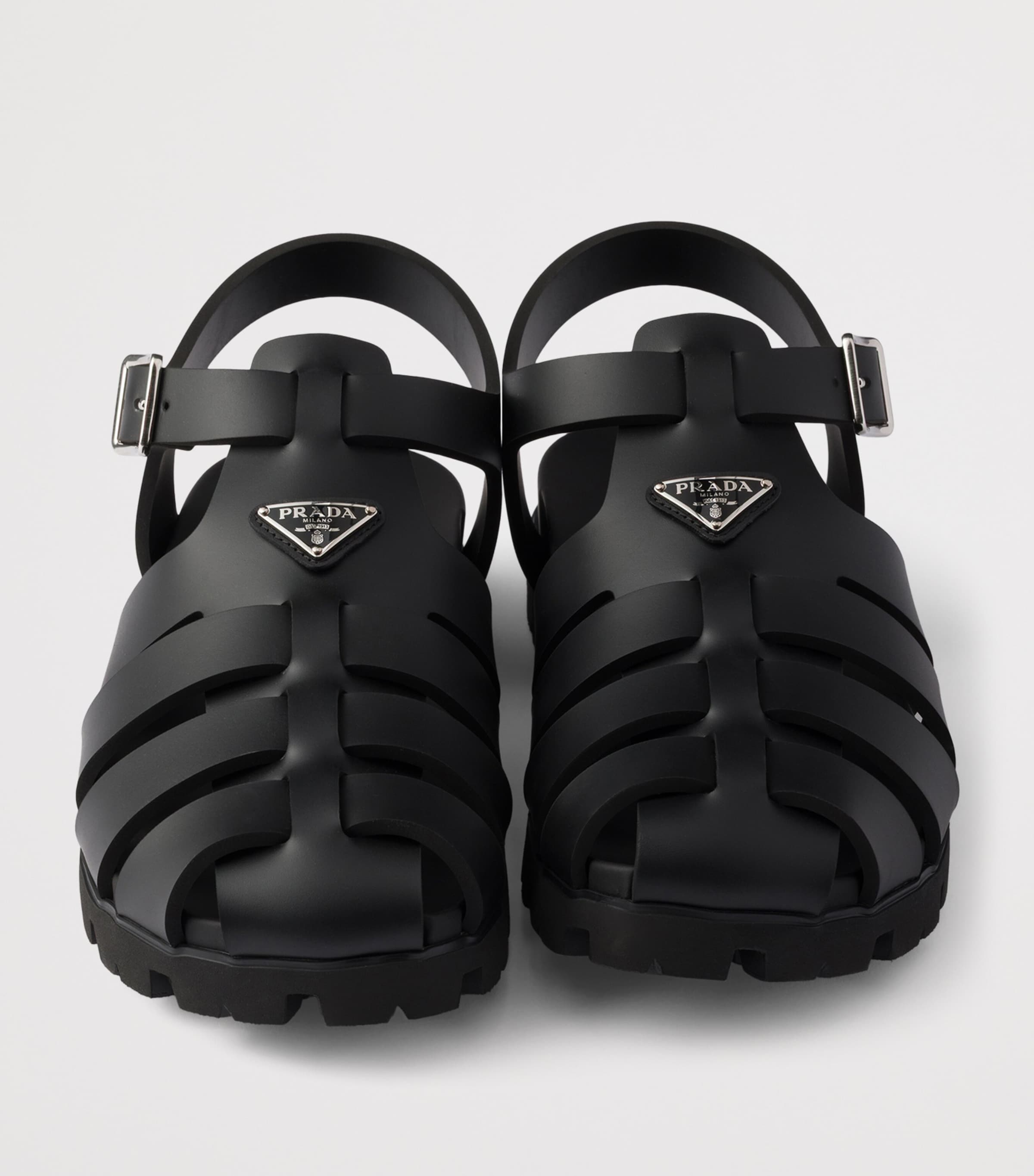 Prada Rubber Fisherman Sandals Black Image 7