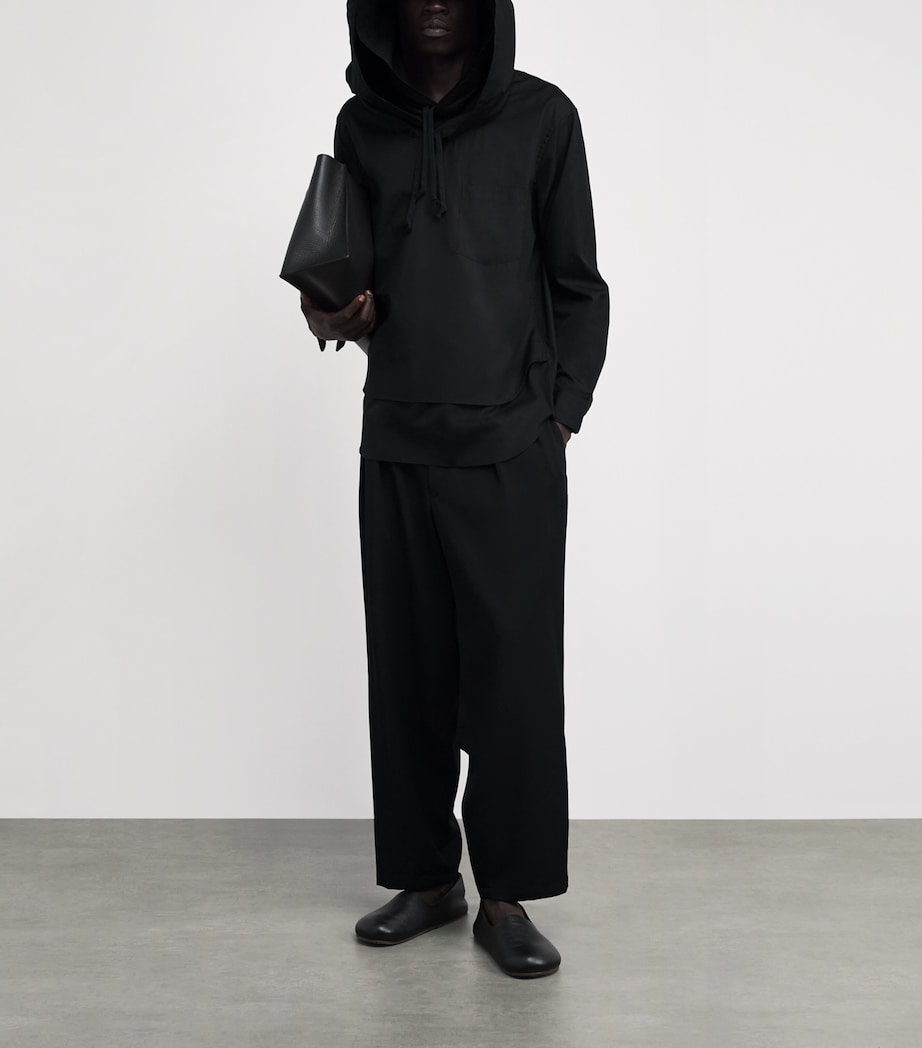 Yohji Yamamoto Mens Wool Suspender Trousers Black Image 2